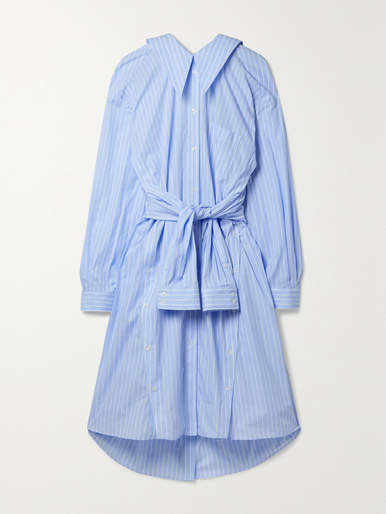 Simone Rocha - Convertible Striped Cotton-poplin Shirt Dress - Blue