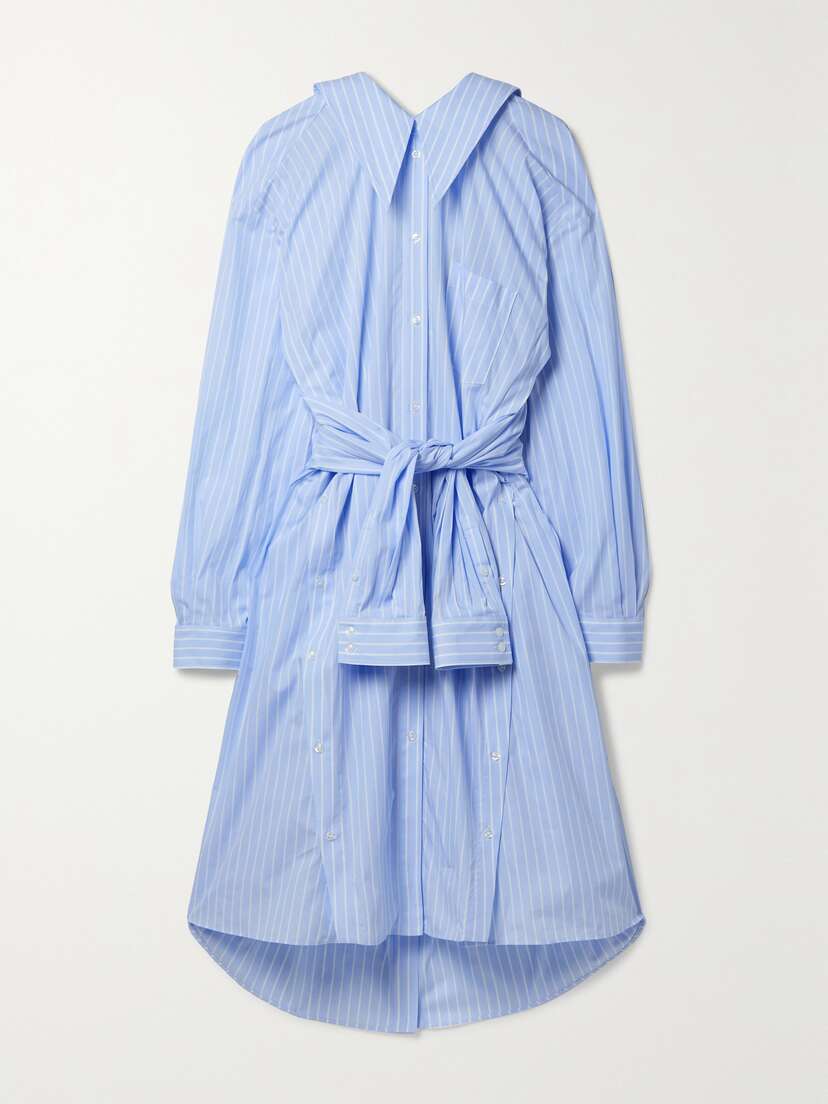 Simone Rocha Convertible Striped Cotton-poplin Shirt Dress