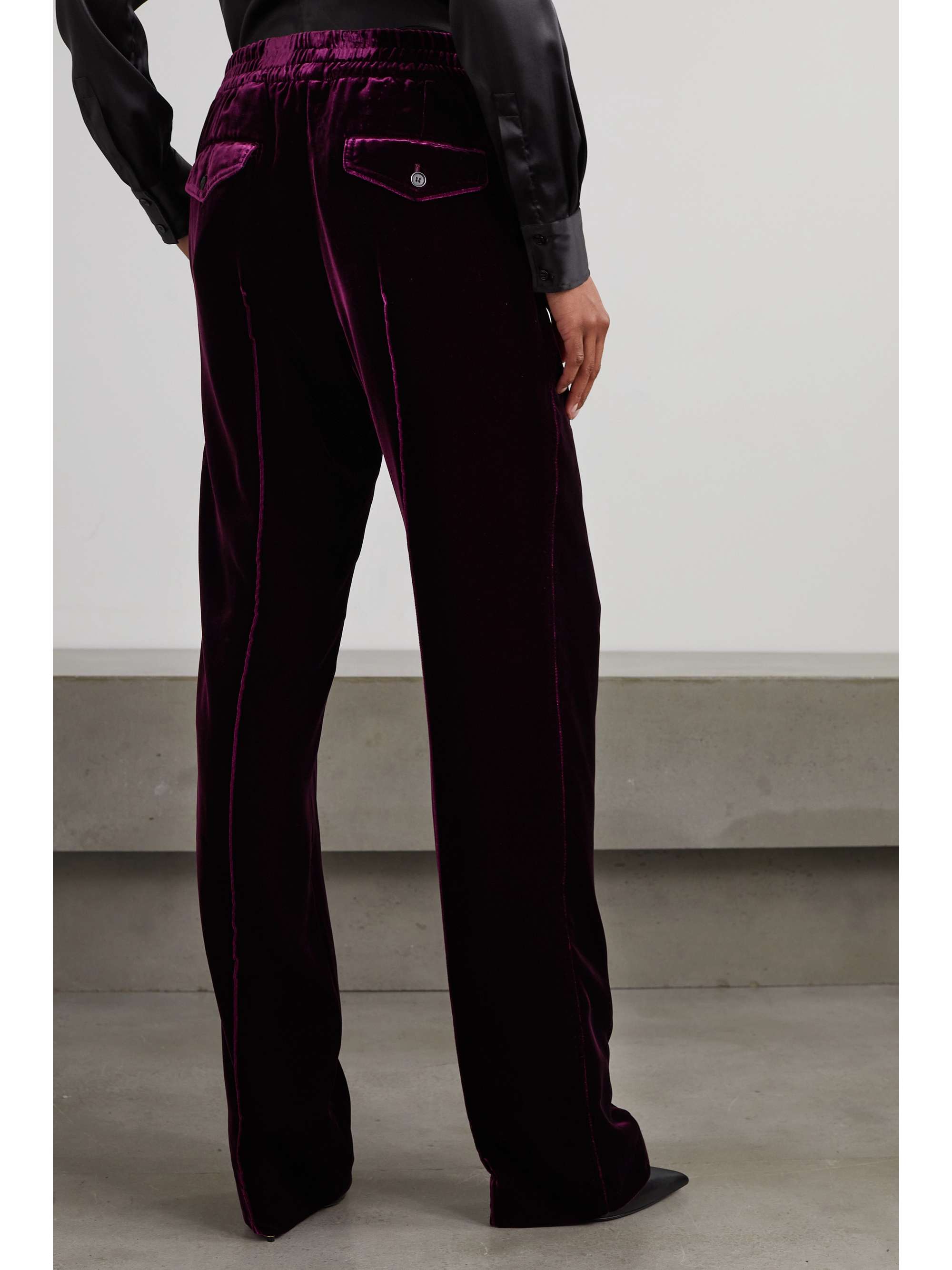 TOM FORD 褶裥天鹅绒休闲裤