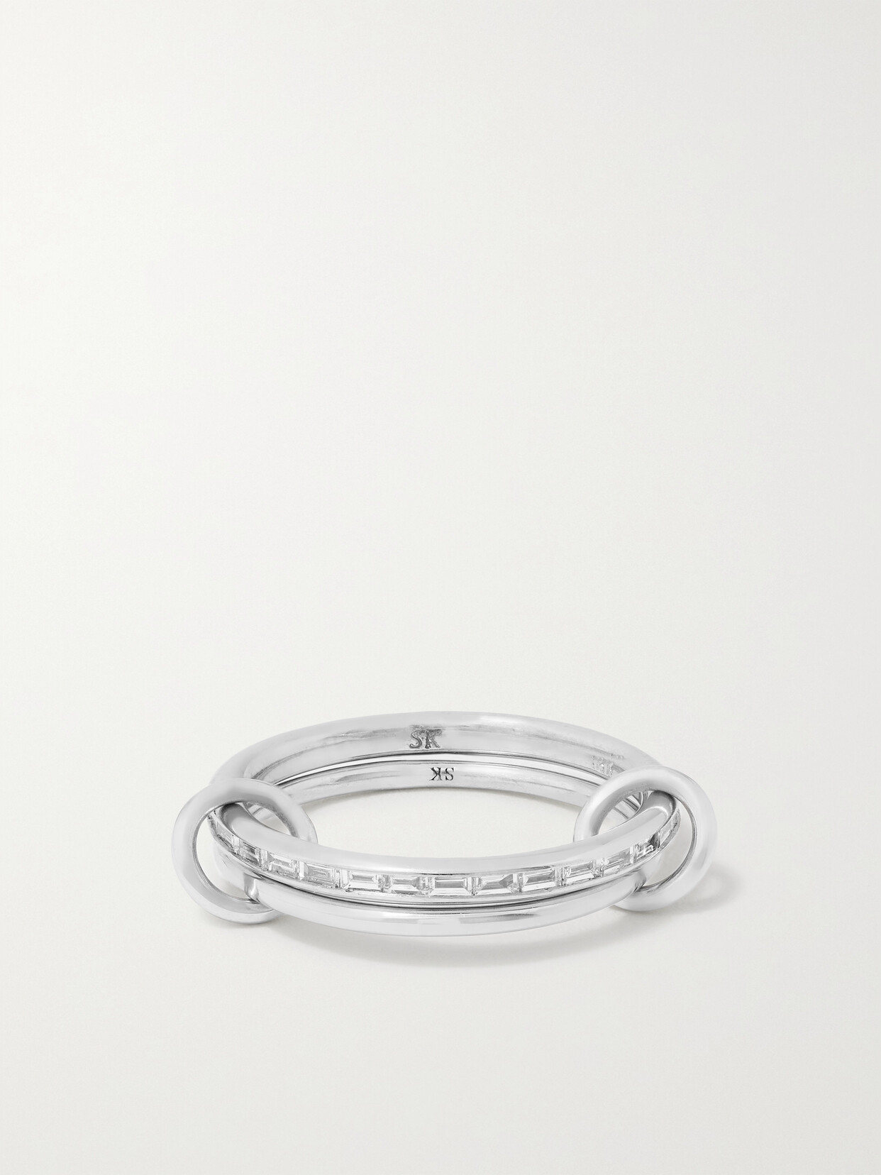 Spinelli Kilcollin - Callisto Set Of Two 18-karat White Gold Diamond Rings - Silver