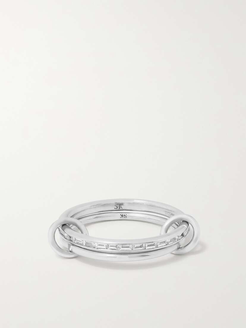 Spinelli Kilcollin Callisto Set Of Two 18-karat White Gold Diamond Rings