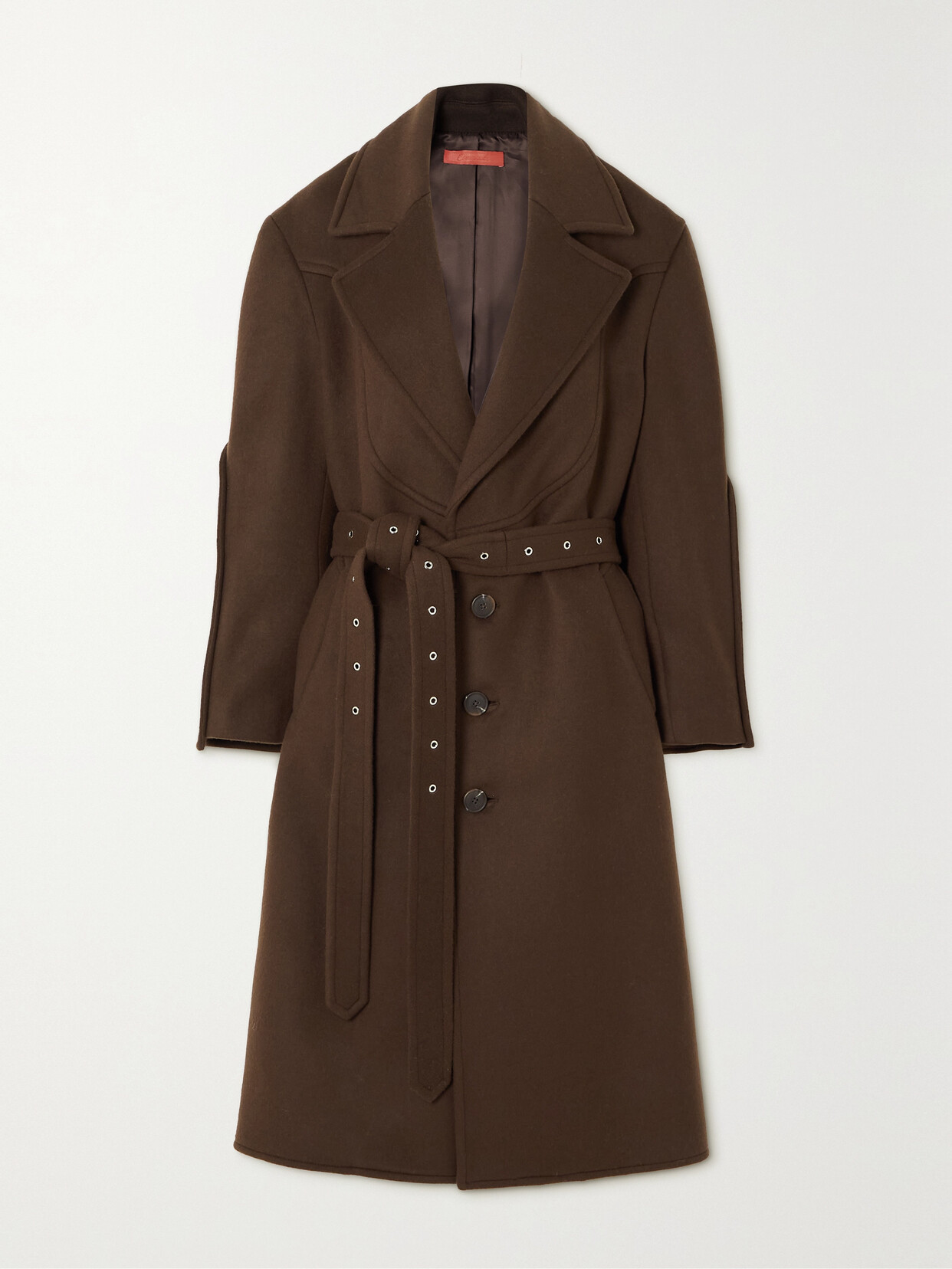 Commission - Lasso Belted Wool-blend Felt Coat - Brown 22 Awaiting product image