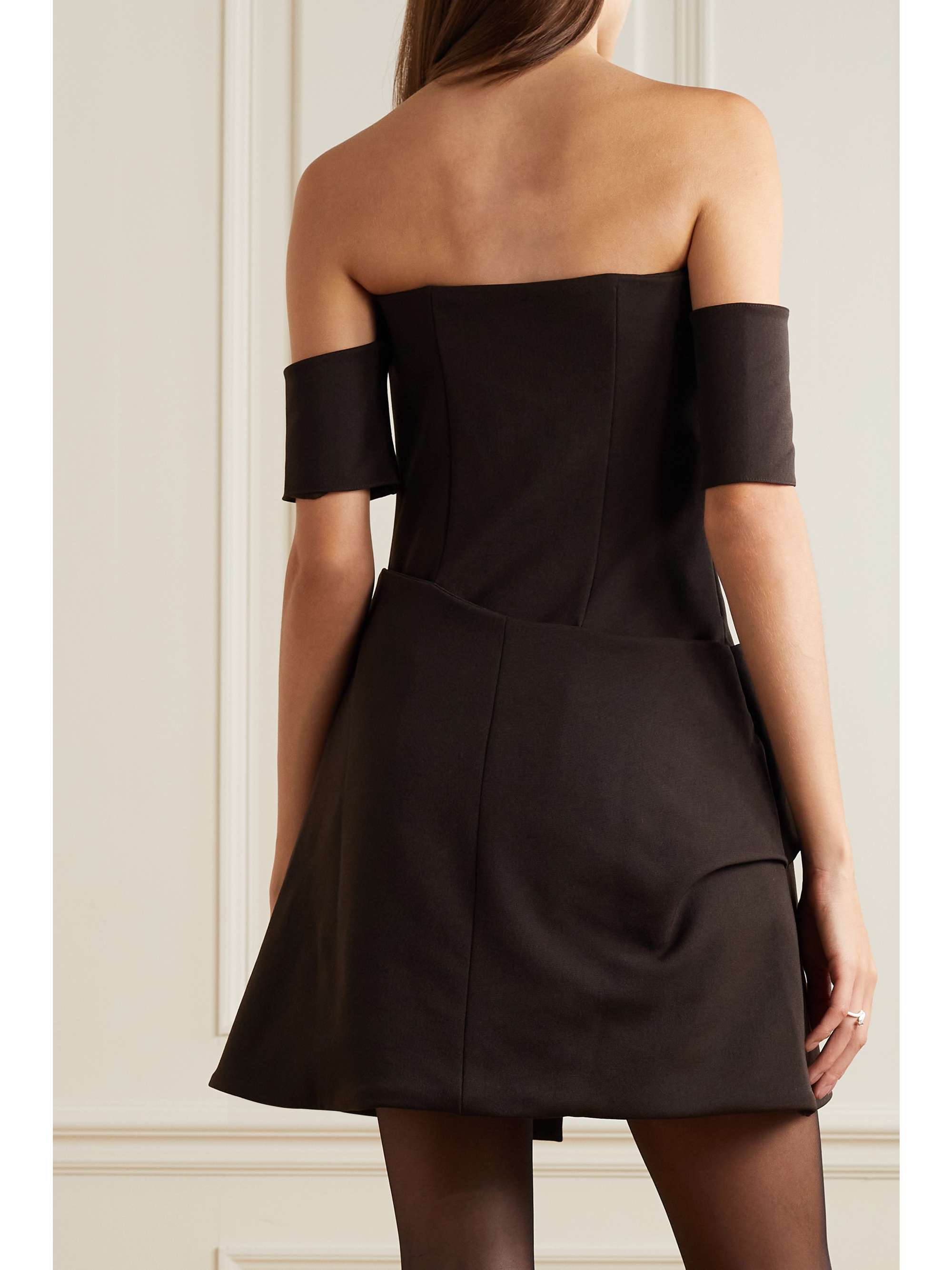 MAXIMILIAN Skarla off-the-shoulder layered woven mini dress