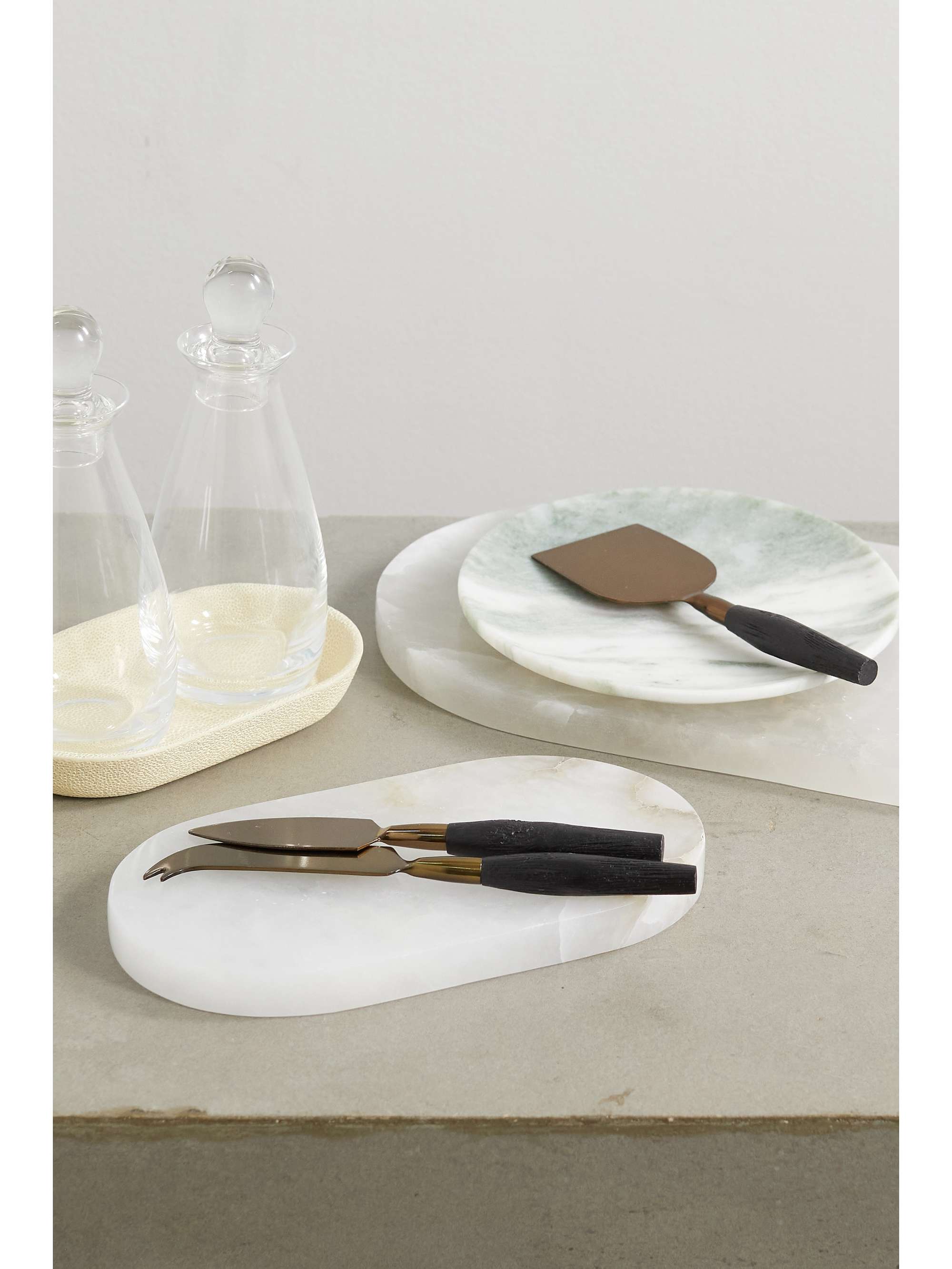 SOHO HOME Emlyn set of two alabaster serving boards
