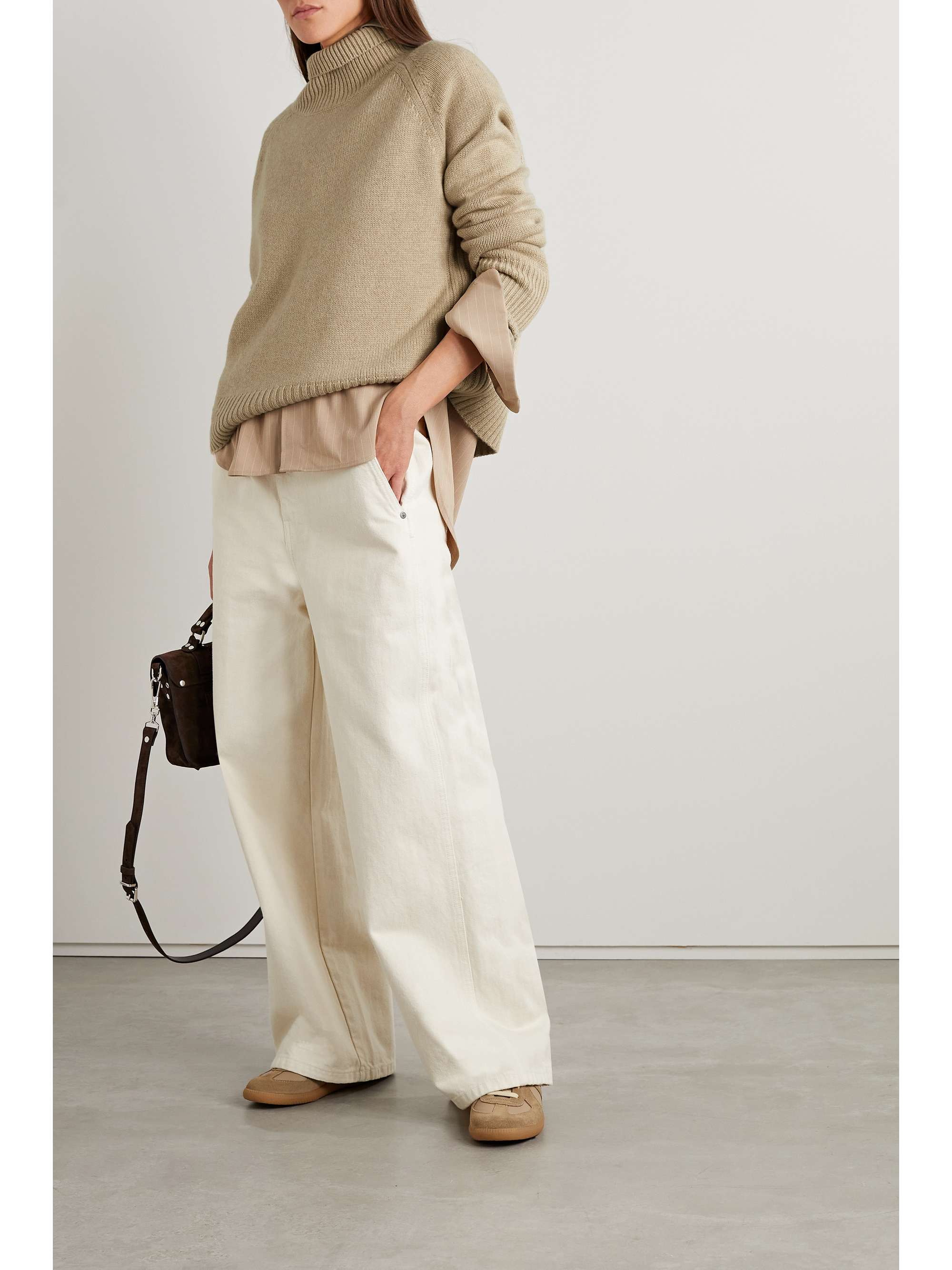 Beige Lanie cashmere turtleneck sweater 