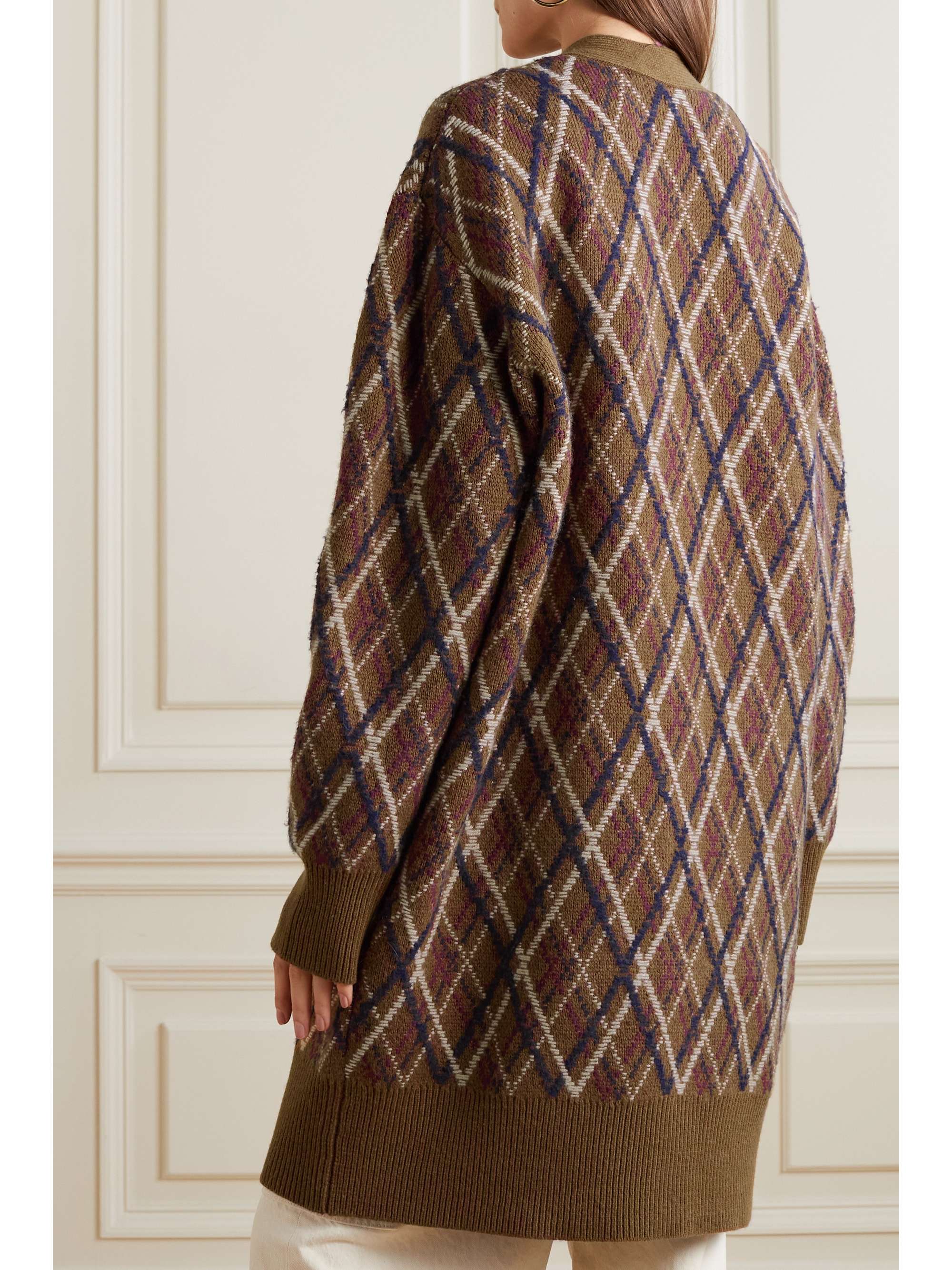 NILI LOTAN Cato argyle wool and cashmere-blend cardigan