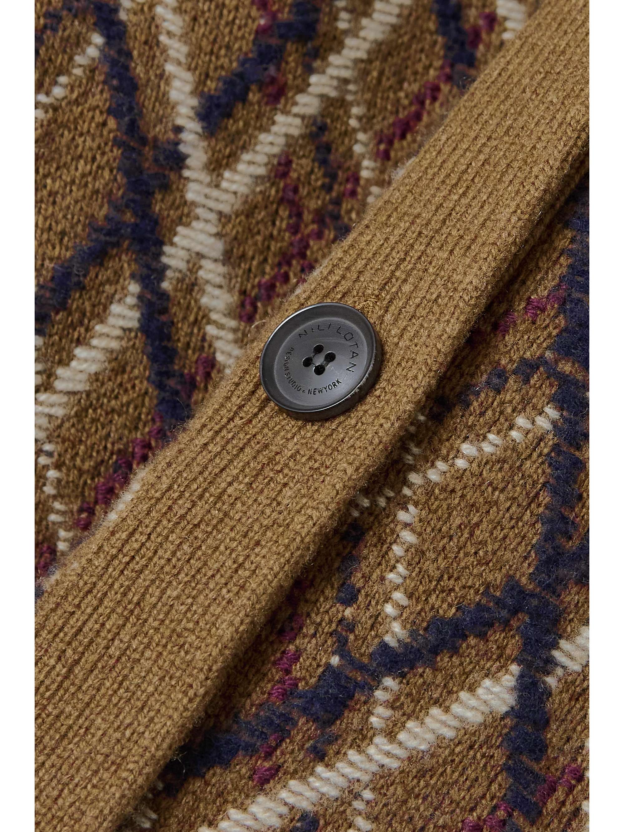 NILI LOTAN Cato argyle wool and cashmere-blend cardigan