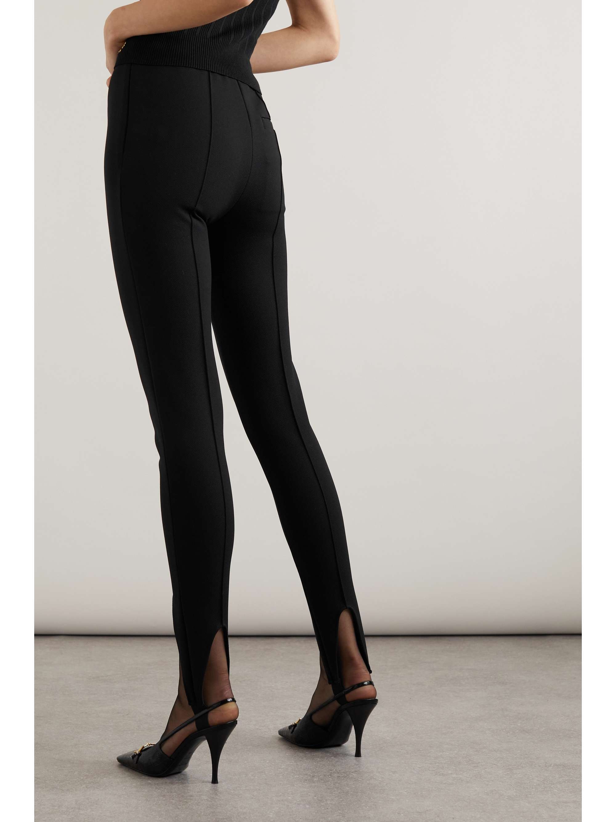 SAINT LAURENT Stretch-jersey stirrup leggings