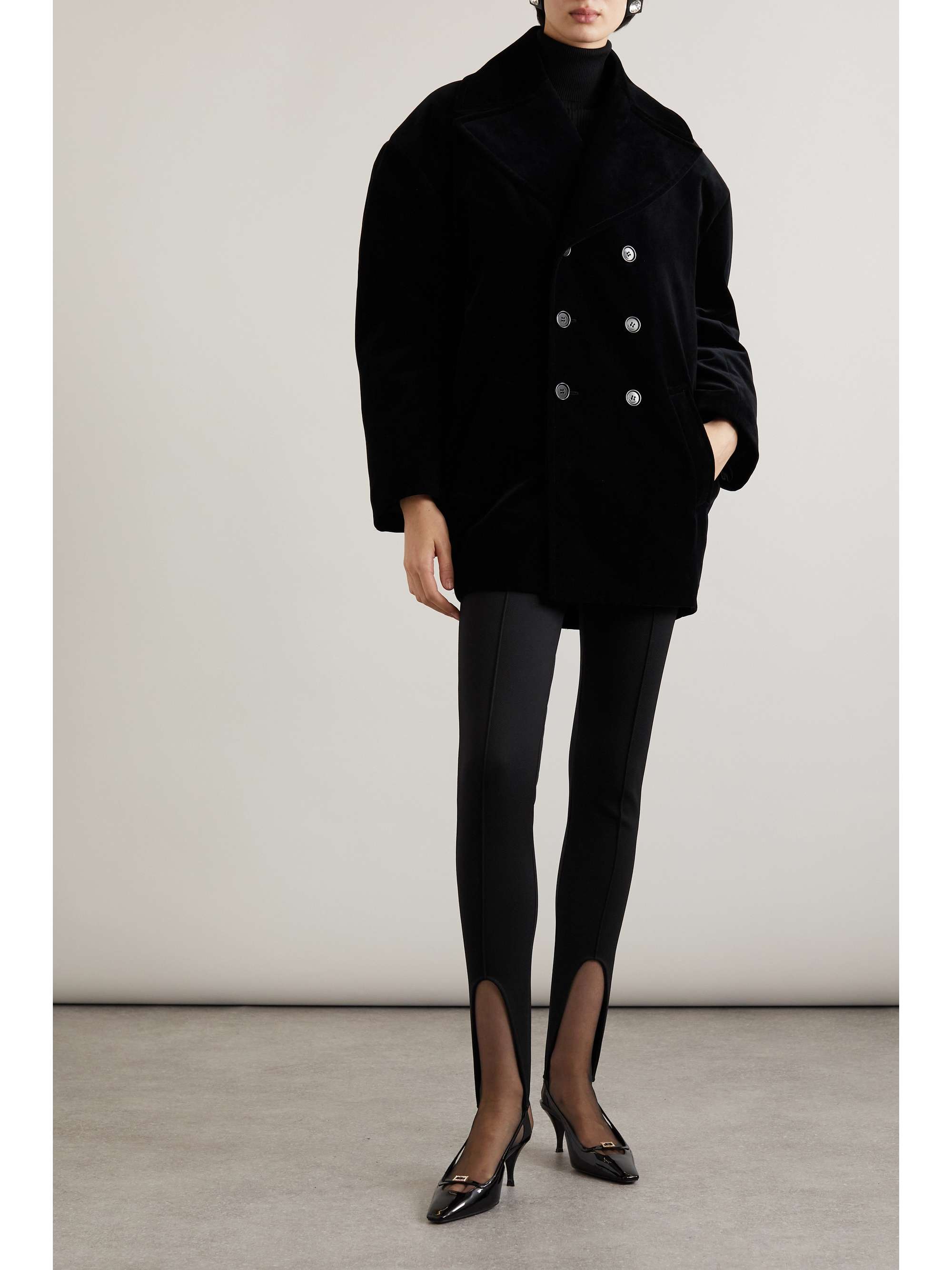 SAINT LAURENT Stretch-jersey stirrup leggings