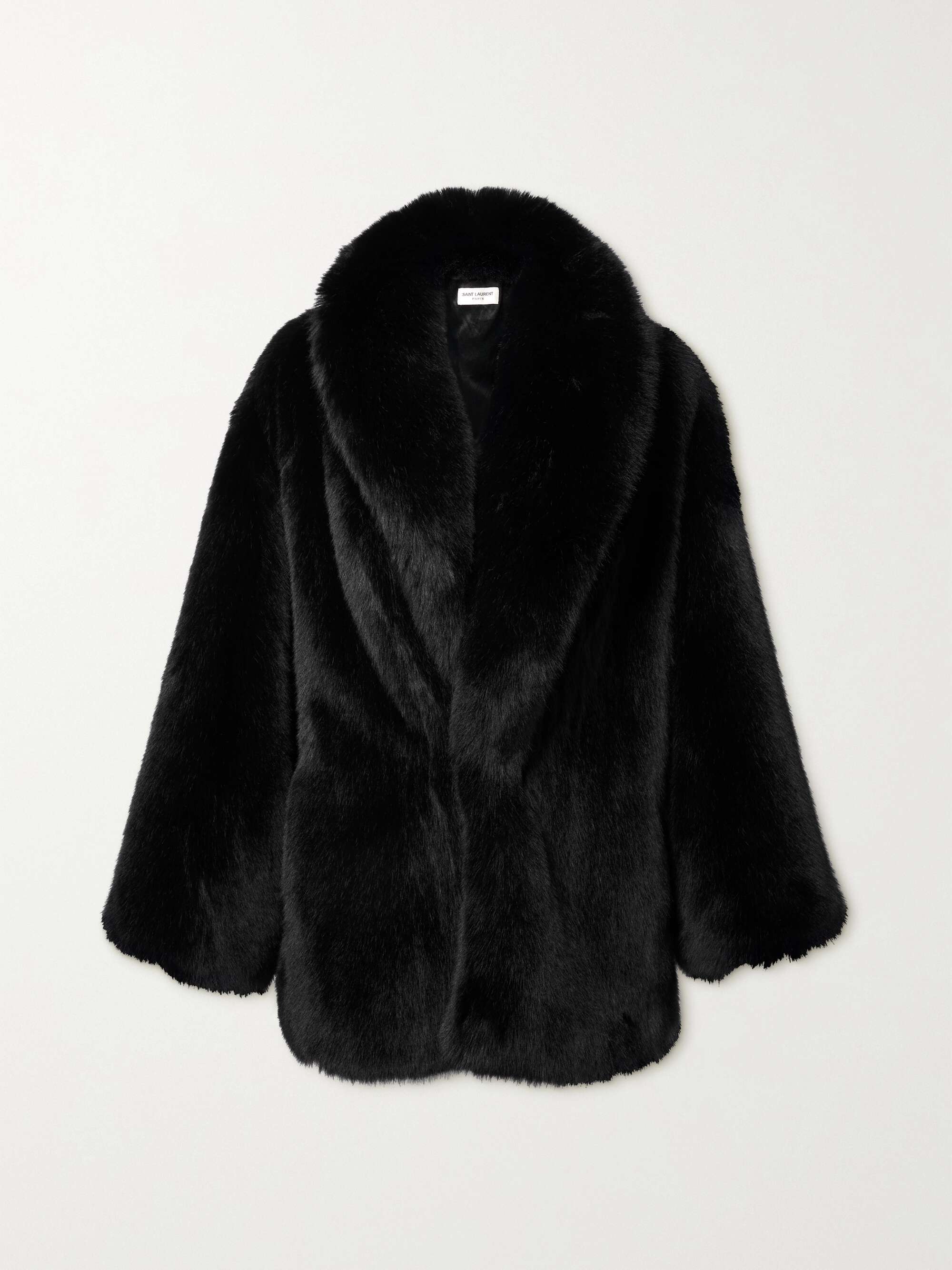 Black Faux fur coat | SAINT LAURENT 