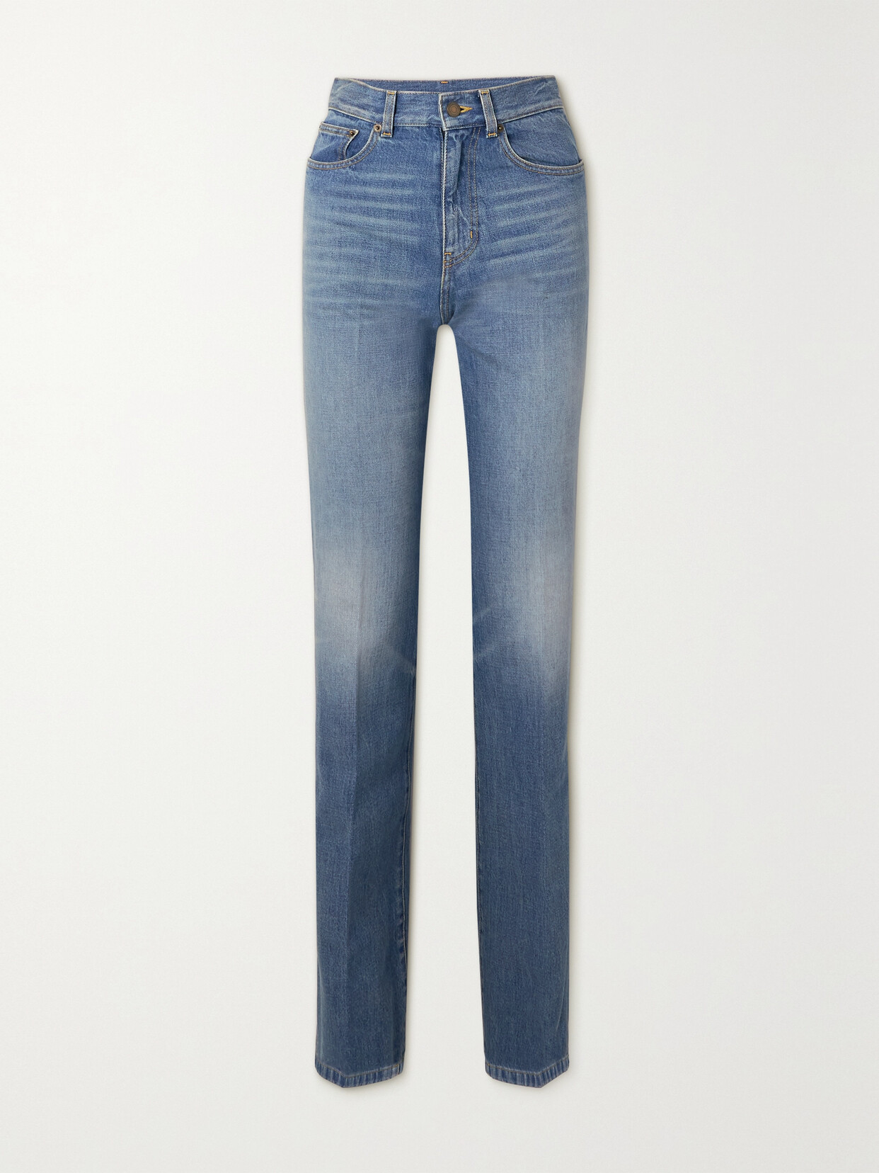 SAINT LAURENT High-rise Straight-leg Jeans - Blue