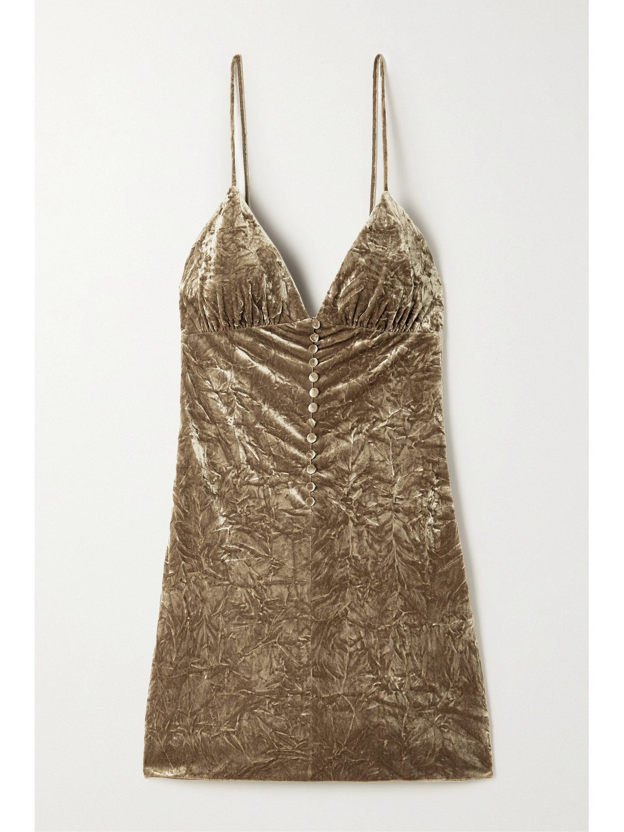 Saint Laurent Women Biscuit Velvet Mini Dress In Gold