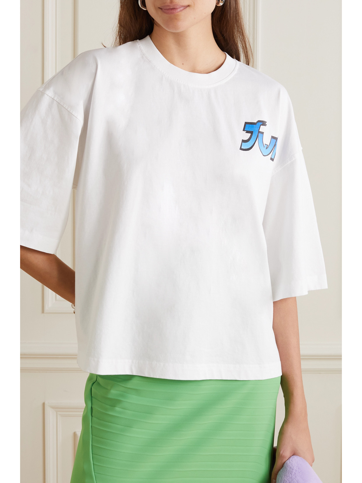 JW ANDERSON + RUN HANY PRINTED COTTON-JERSEY T-SHIRT