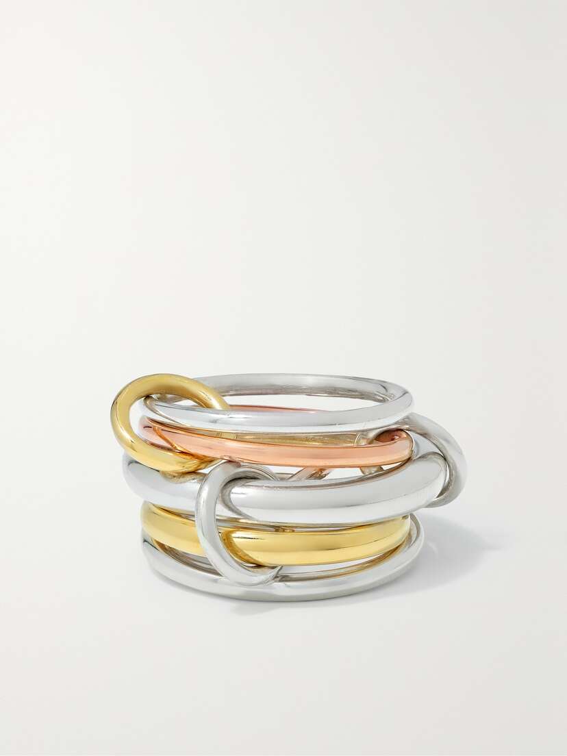 Spinelli Kilcollin Leo Set Of Five 1-karat White, Yellow And Rose Gold Rings