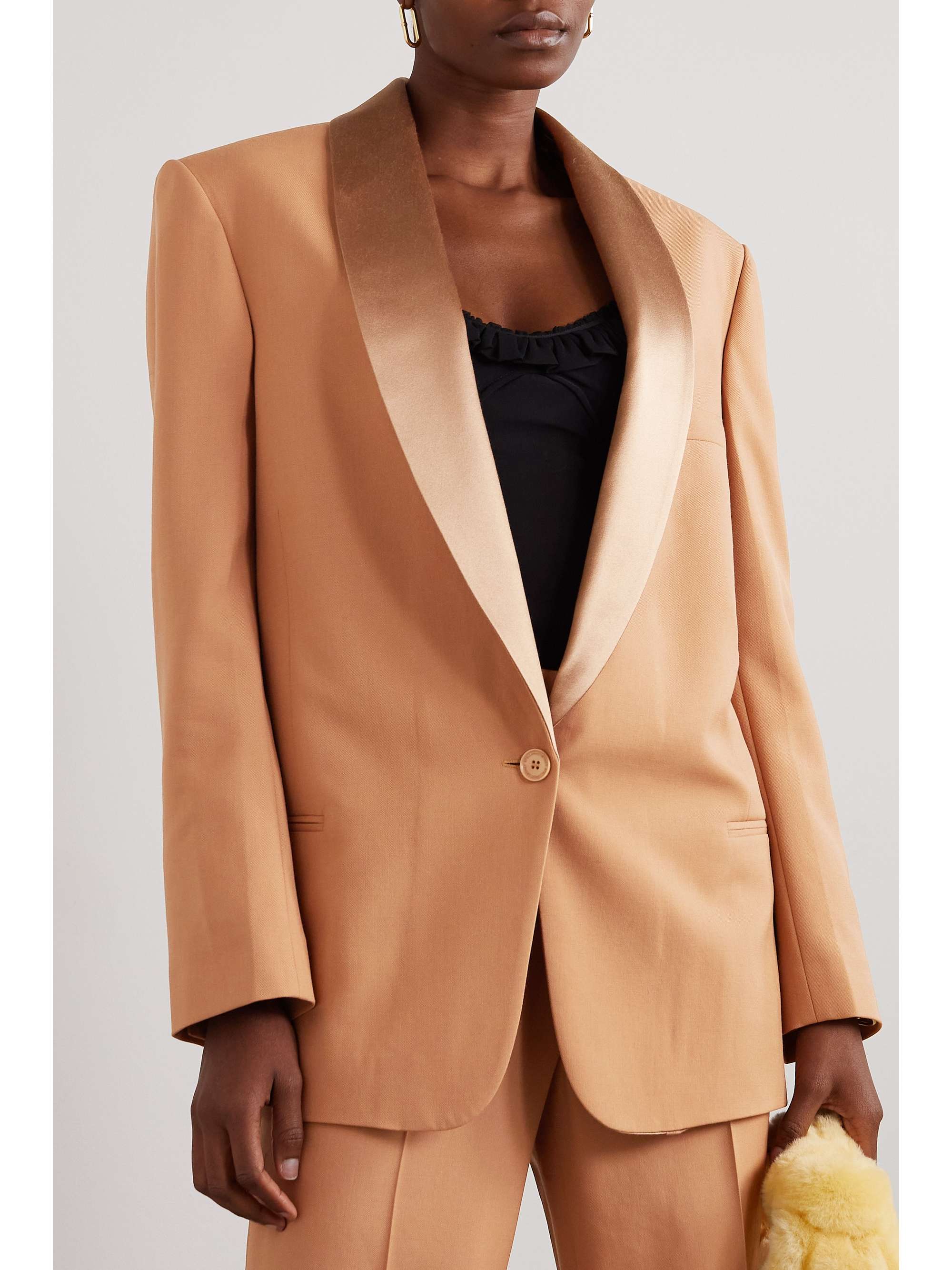 STELLA MCCARTNEY Satin-trimmed wool-twill blazer