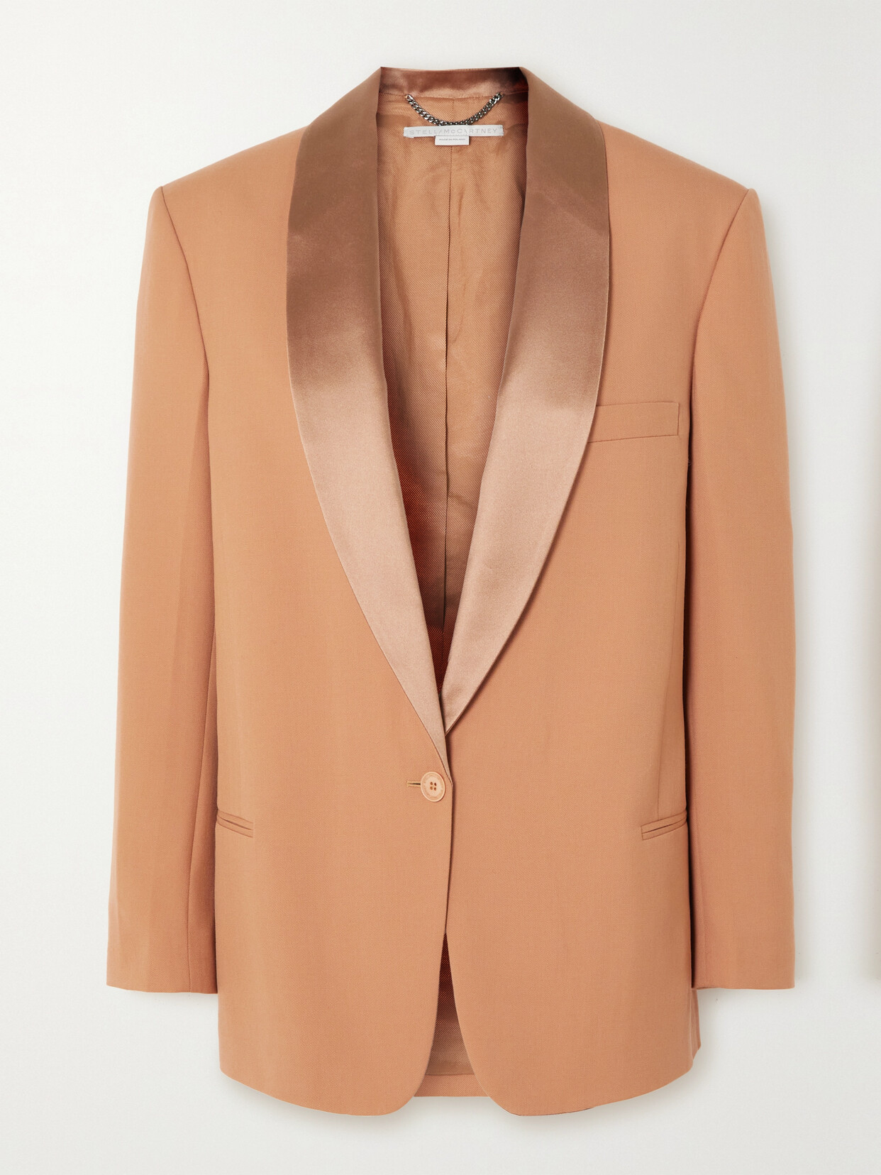 Stella McCartney Satin-trimmed Wool-twill Blazer - Brown