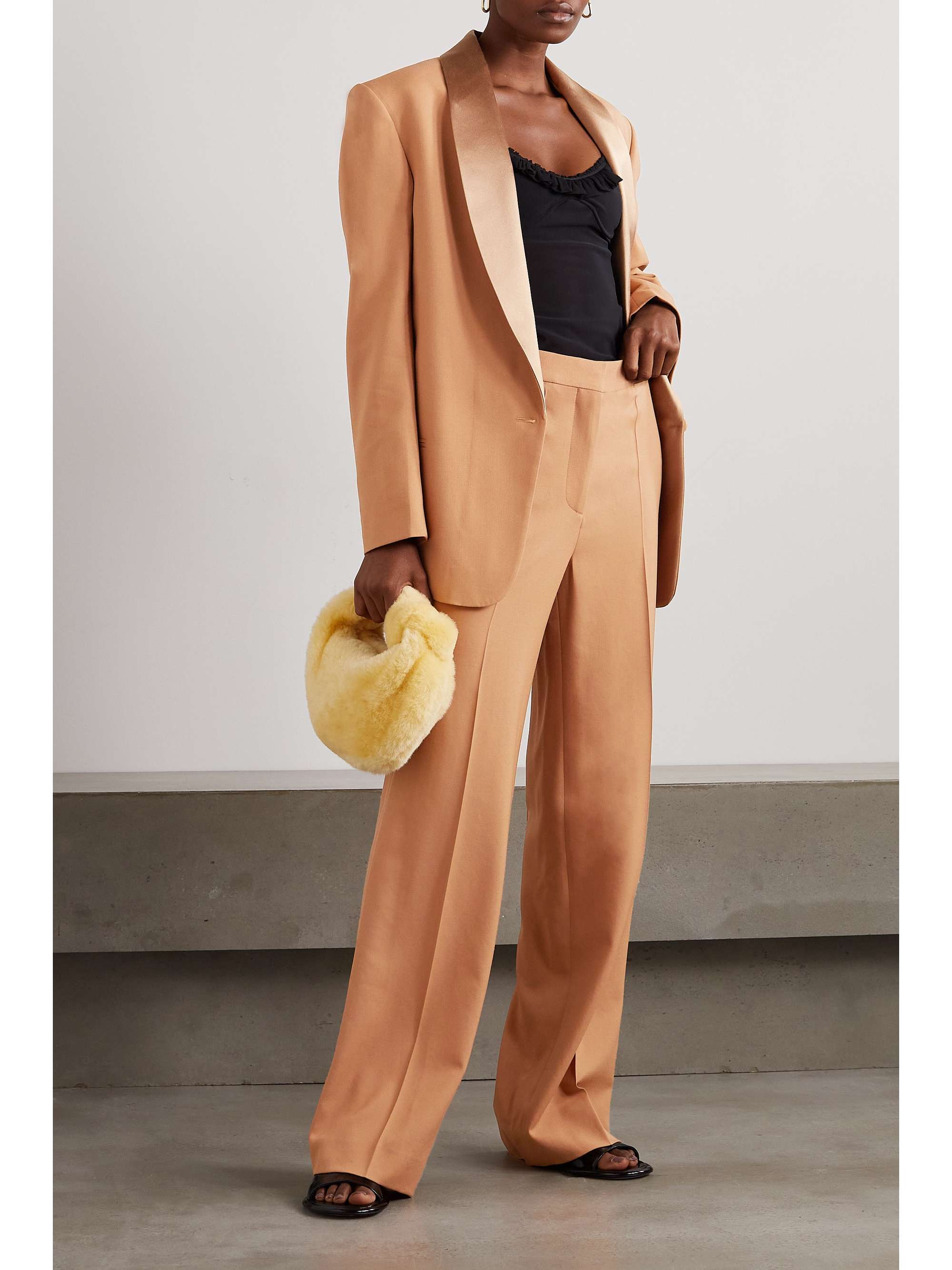 STELLA MCCARTNEY Satin-trimmed wool-twill blazer