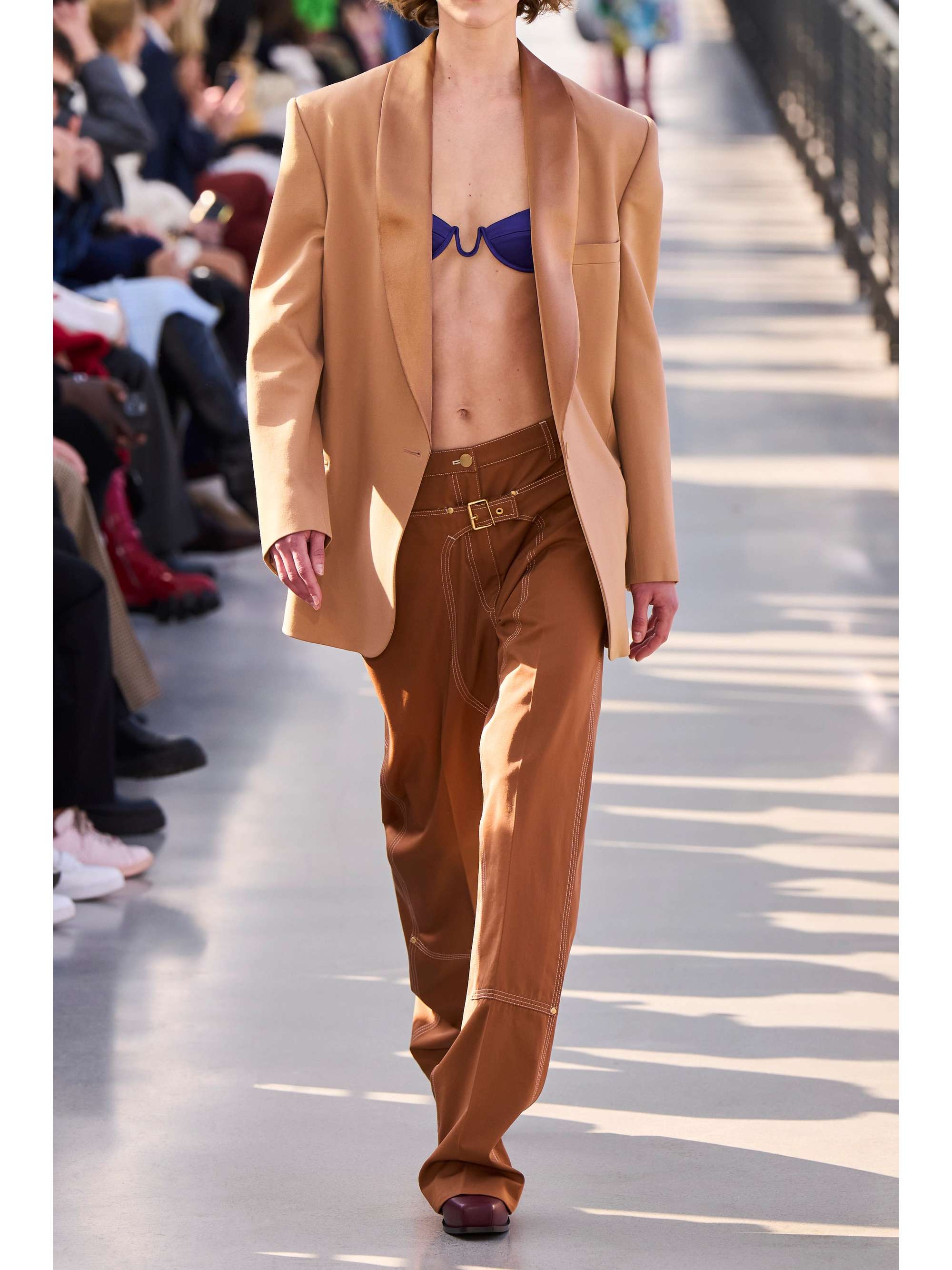 STELLA MCCARTNEY Satin-trimmed wool-twill blazer