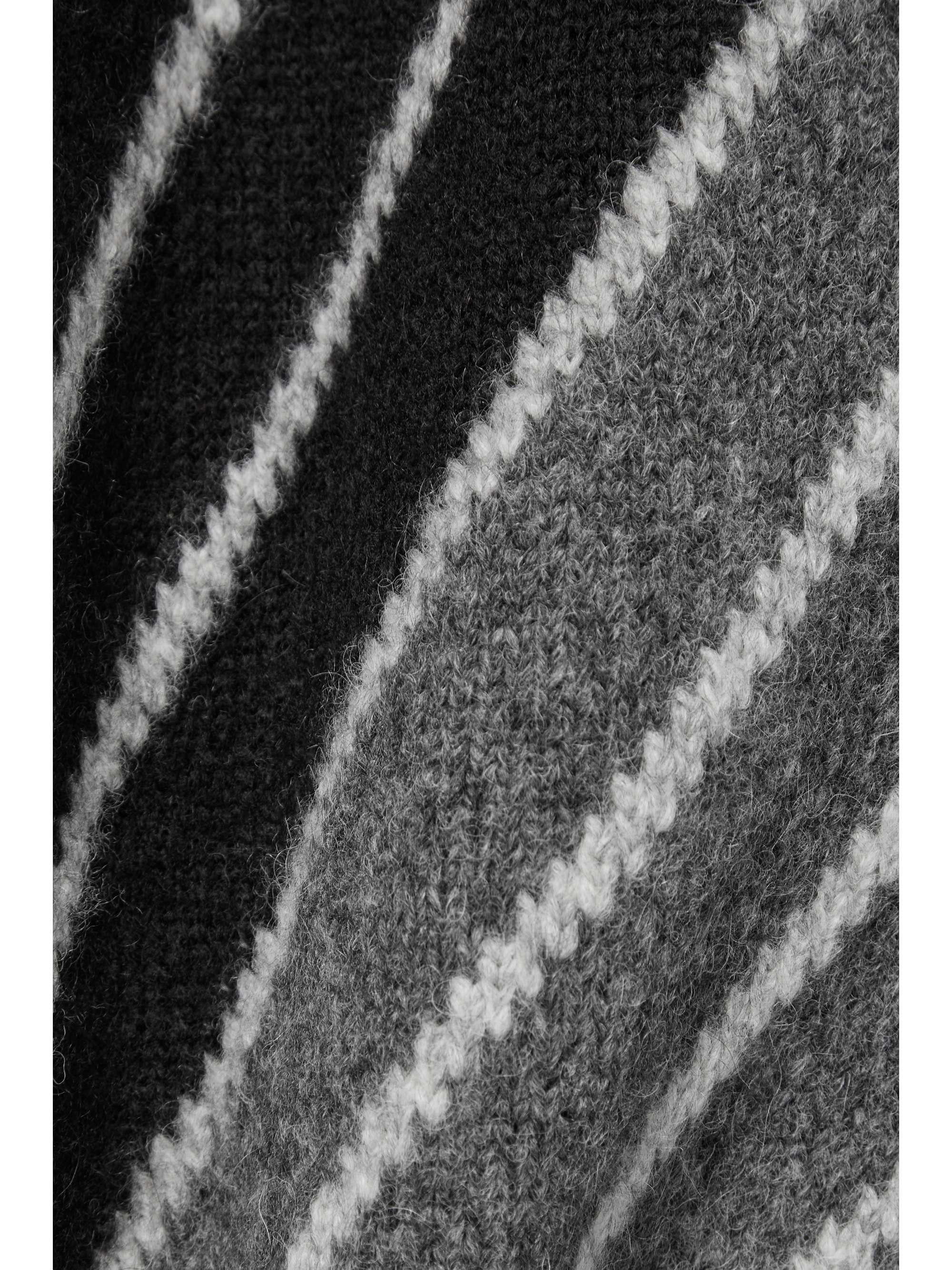 Oversized striped jacquard-knit alpaca-blend vest