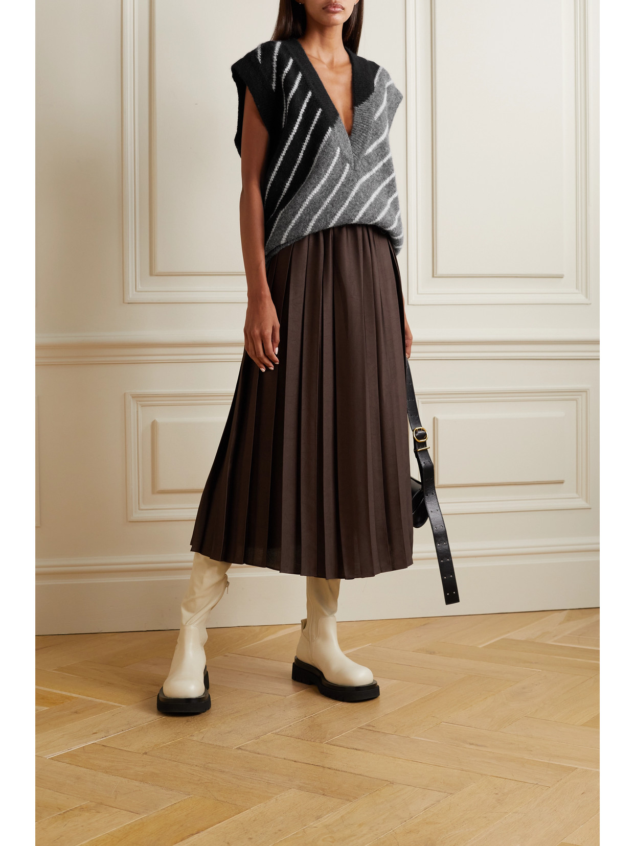 Stella Mccartney Oversized Striped Jacquard-knit Alpaca-blend Vest 