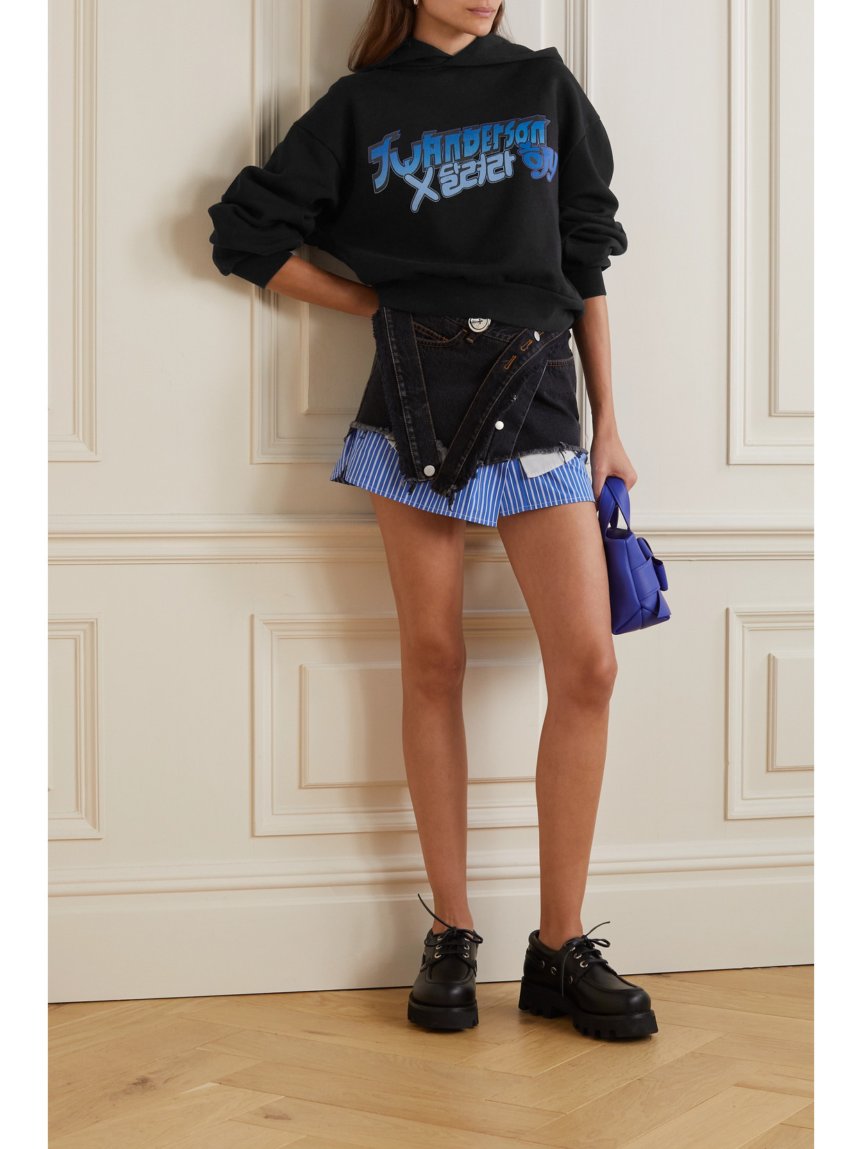 Jw Anderson J.w. Anderson Black Cotton X Run Hany Sweatshirt