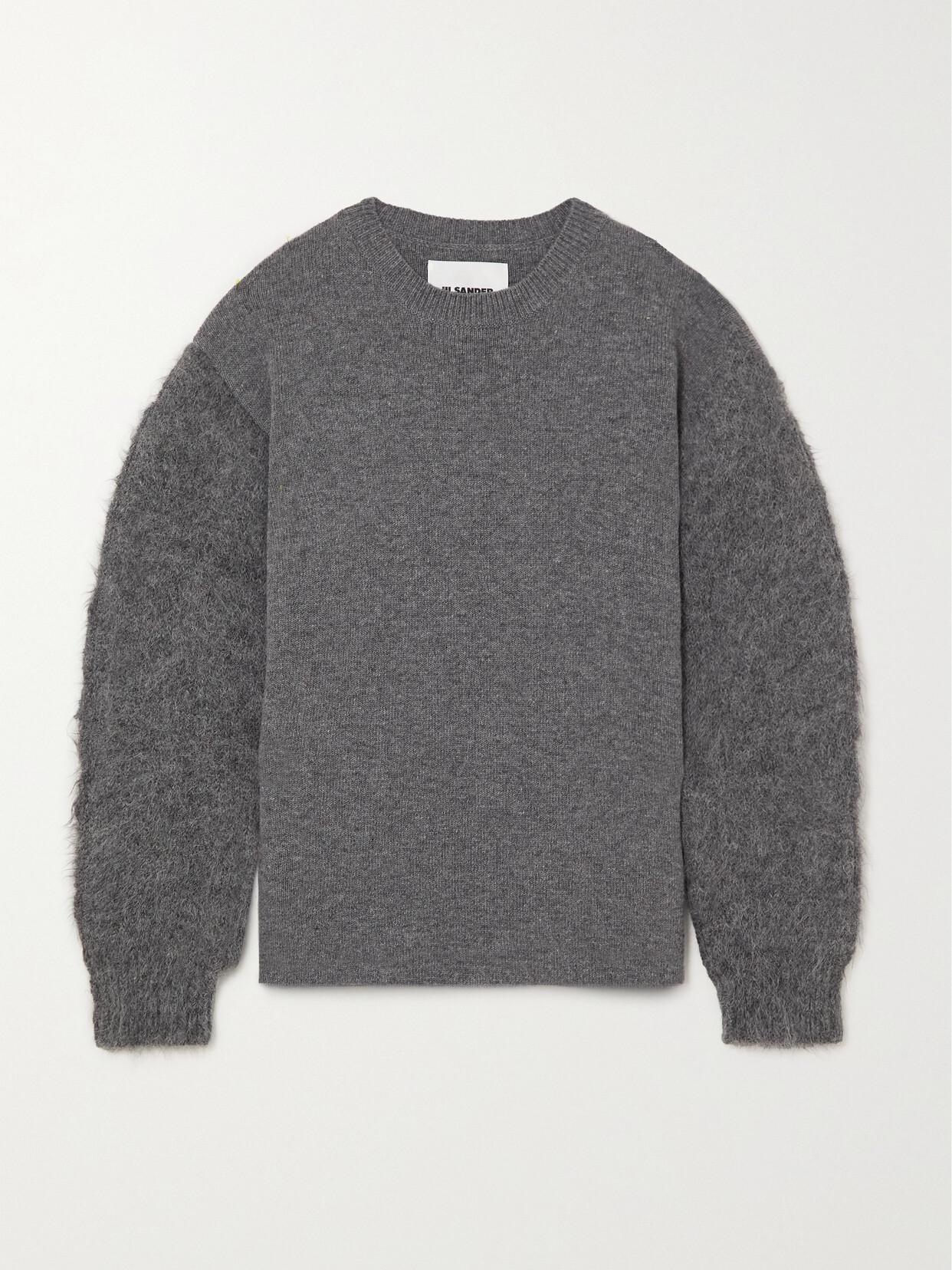 Jil Sander Paneled Wool And Cashmere-blend Sweater In Gray