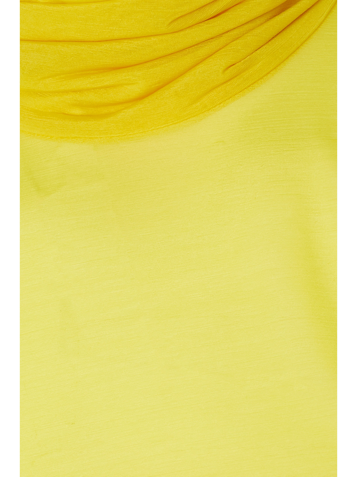 Supriya Lele Cropped One-sleeve Gathered Georgette Top In Yellow