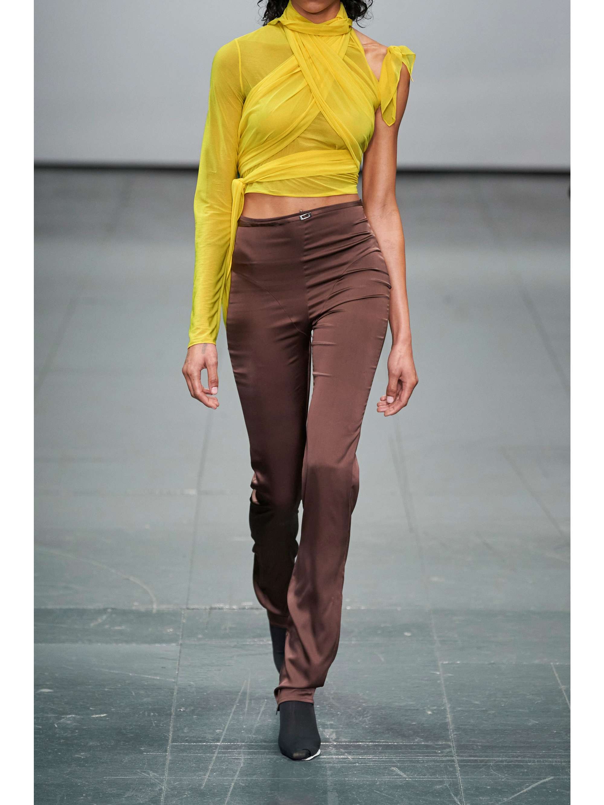 SUPRIYA LELE Cropped one-sleeve gathered georgette top