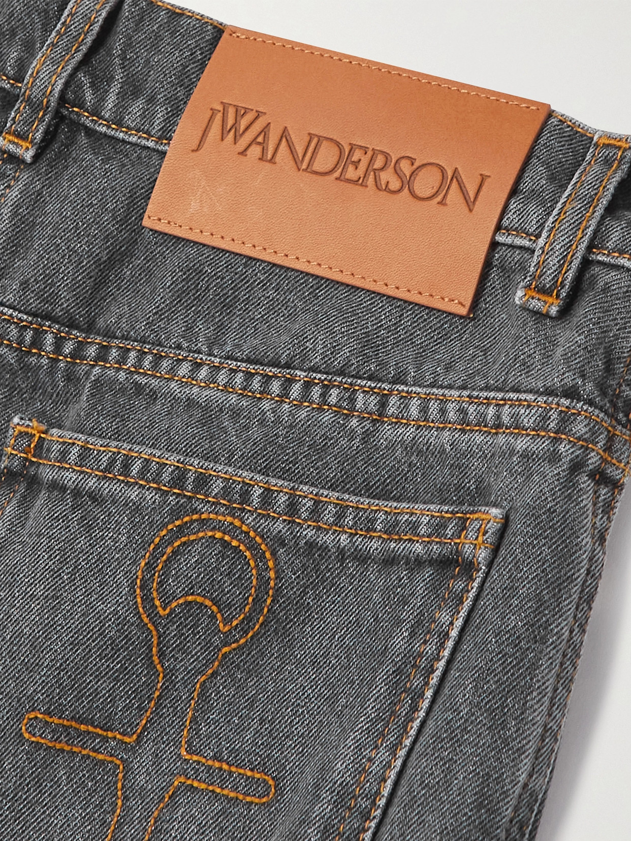 Jw Anderson Cutout High-rise Straight-leg Jeans In Gray