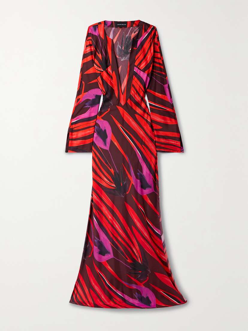 Louisa Ballou Printed Cotton And Silk-blend Crepe De Chine Kaftan