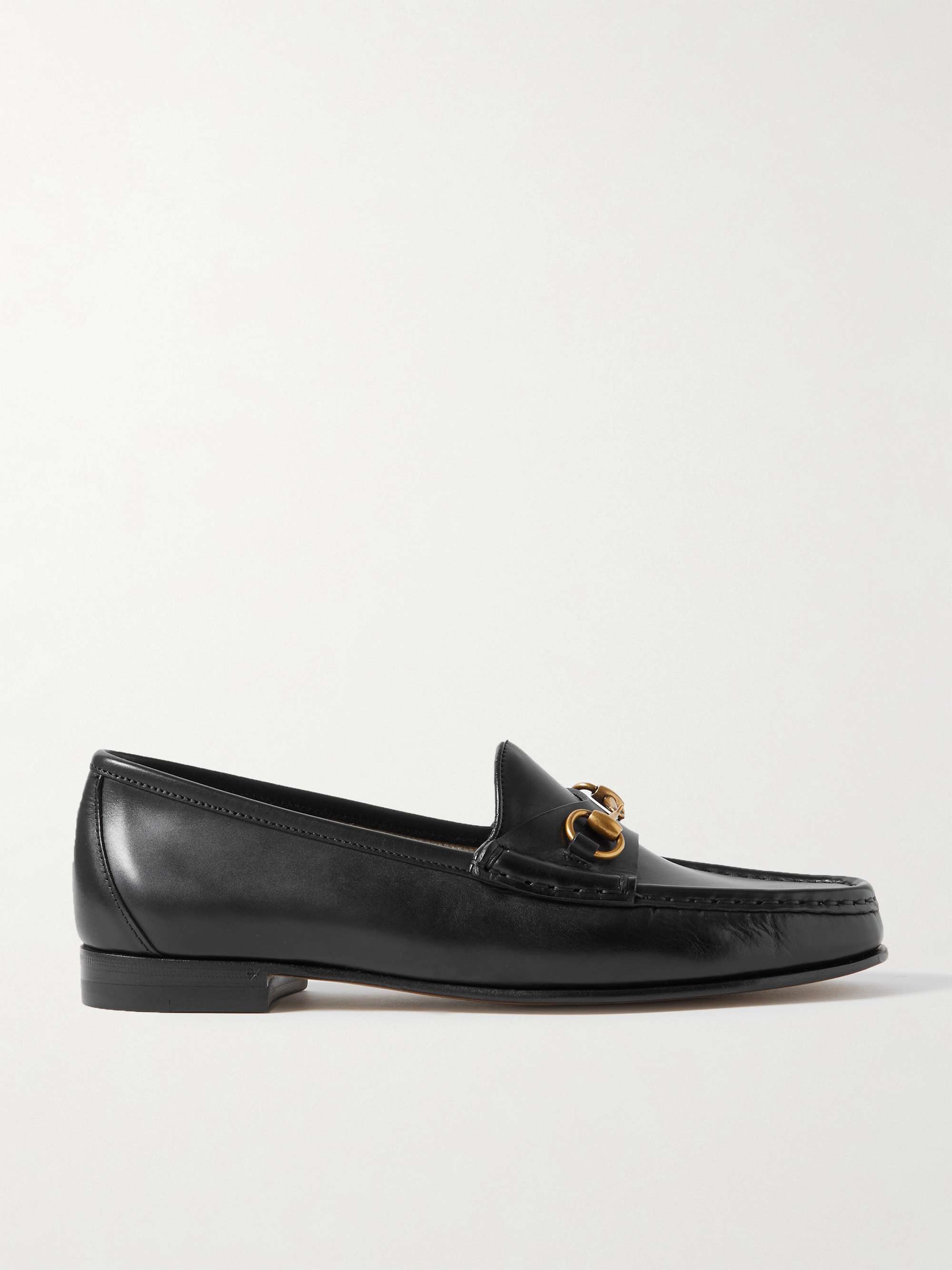 GUCCI Horsebit-detailed leather loafers | NET-A-PORTER