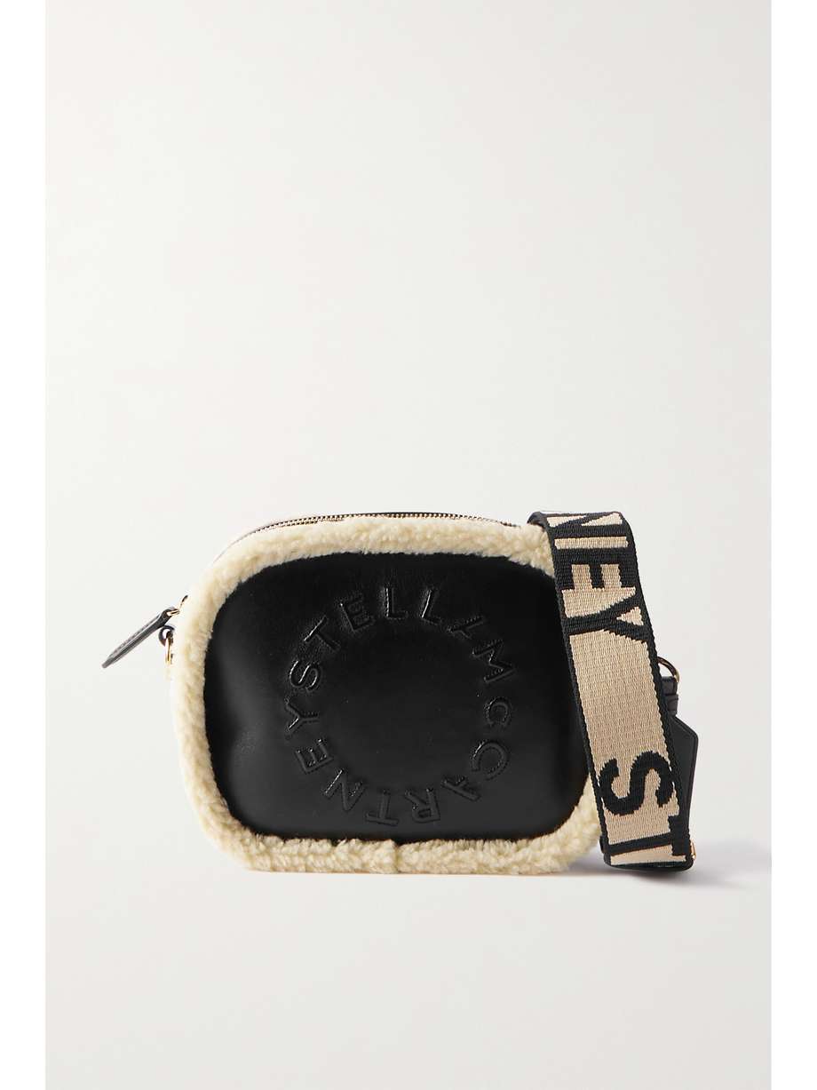 Shearling Trimmed Logo Bag
