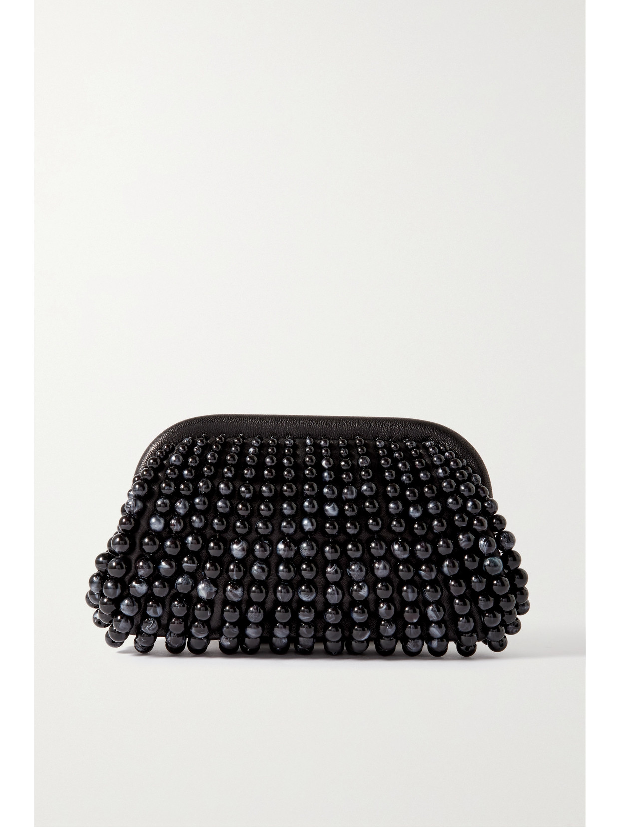 Cult Gaia Nia Embellished Leather Clutch In Black