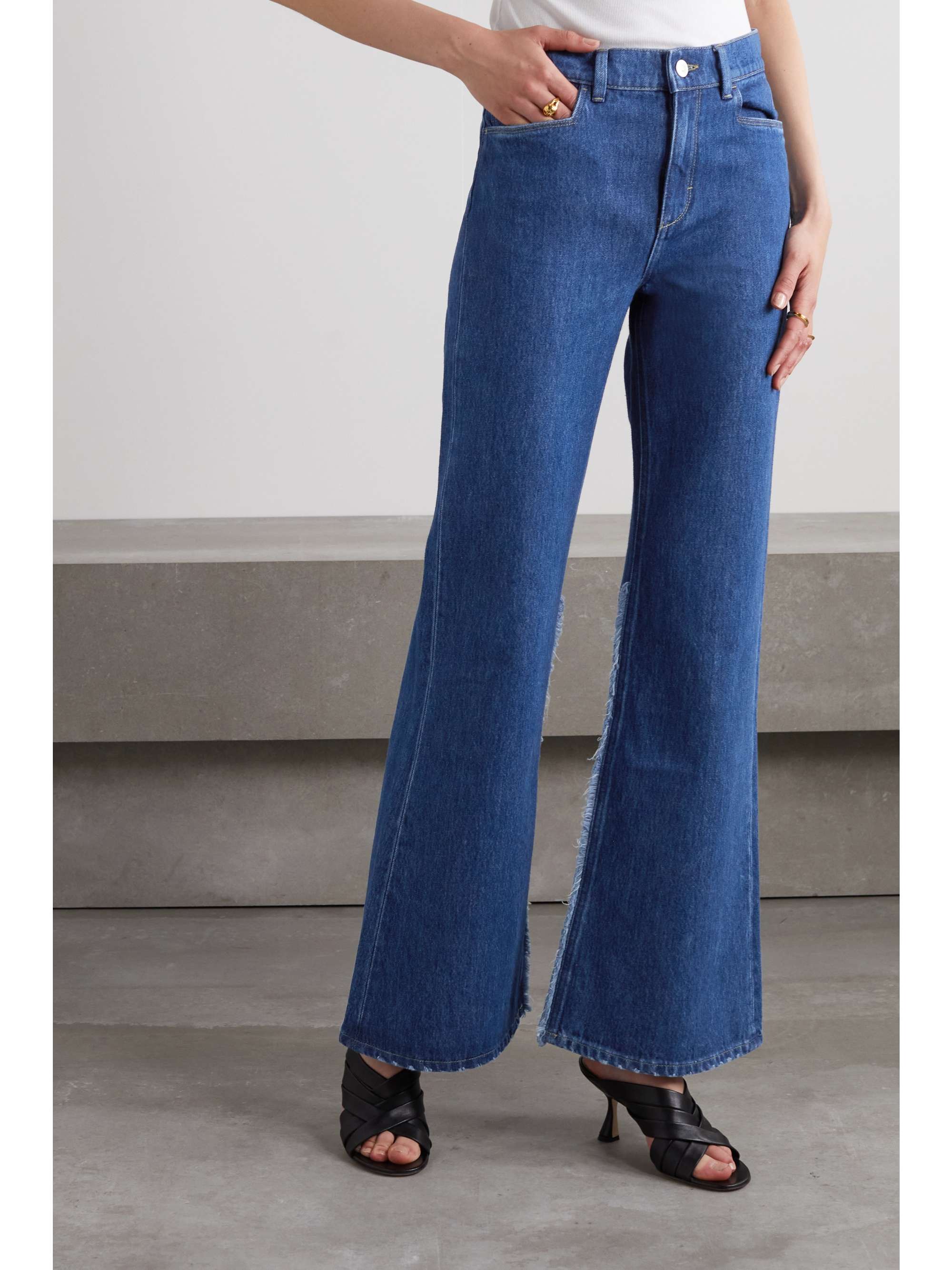 WANDLER + NET SUSTAIN Daisy organic high-rise flared jeans