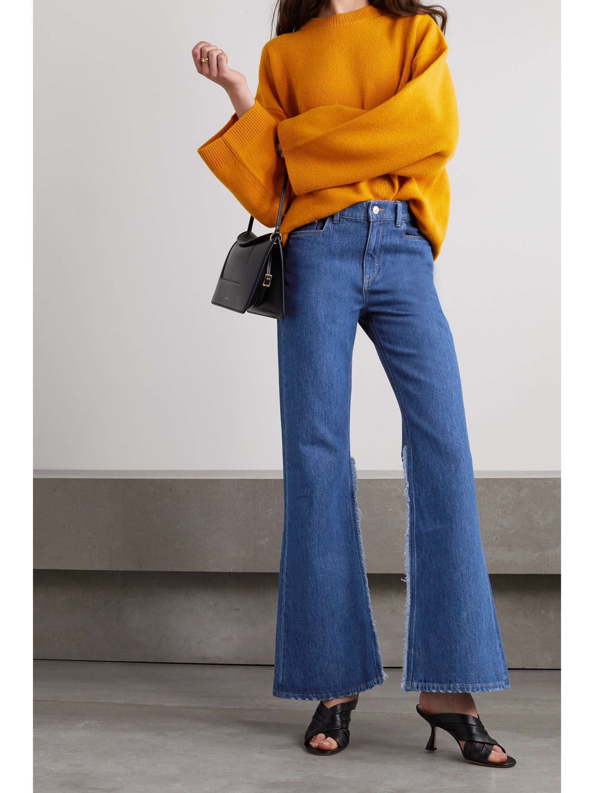 WANDLER + NET SUSTAIN Daisy organic high-rise flared jeans