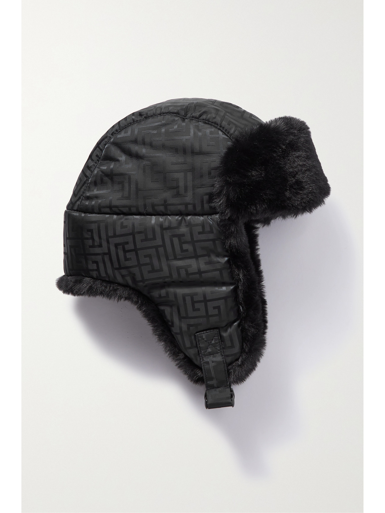 Balmain - Faux Fur-lined Shell-jacquard Hat - Black