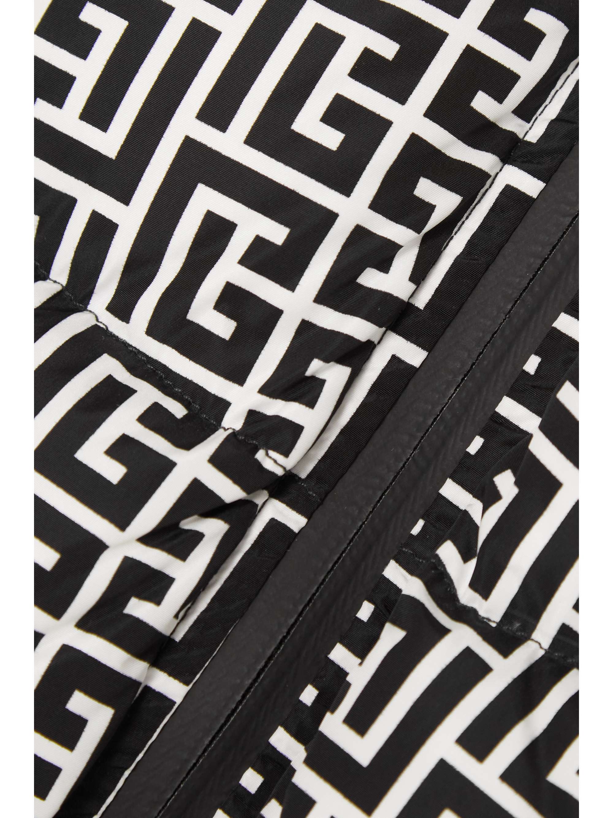 BALMAIN Faux fur-trimmed printed quilted padded shell vest