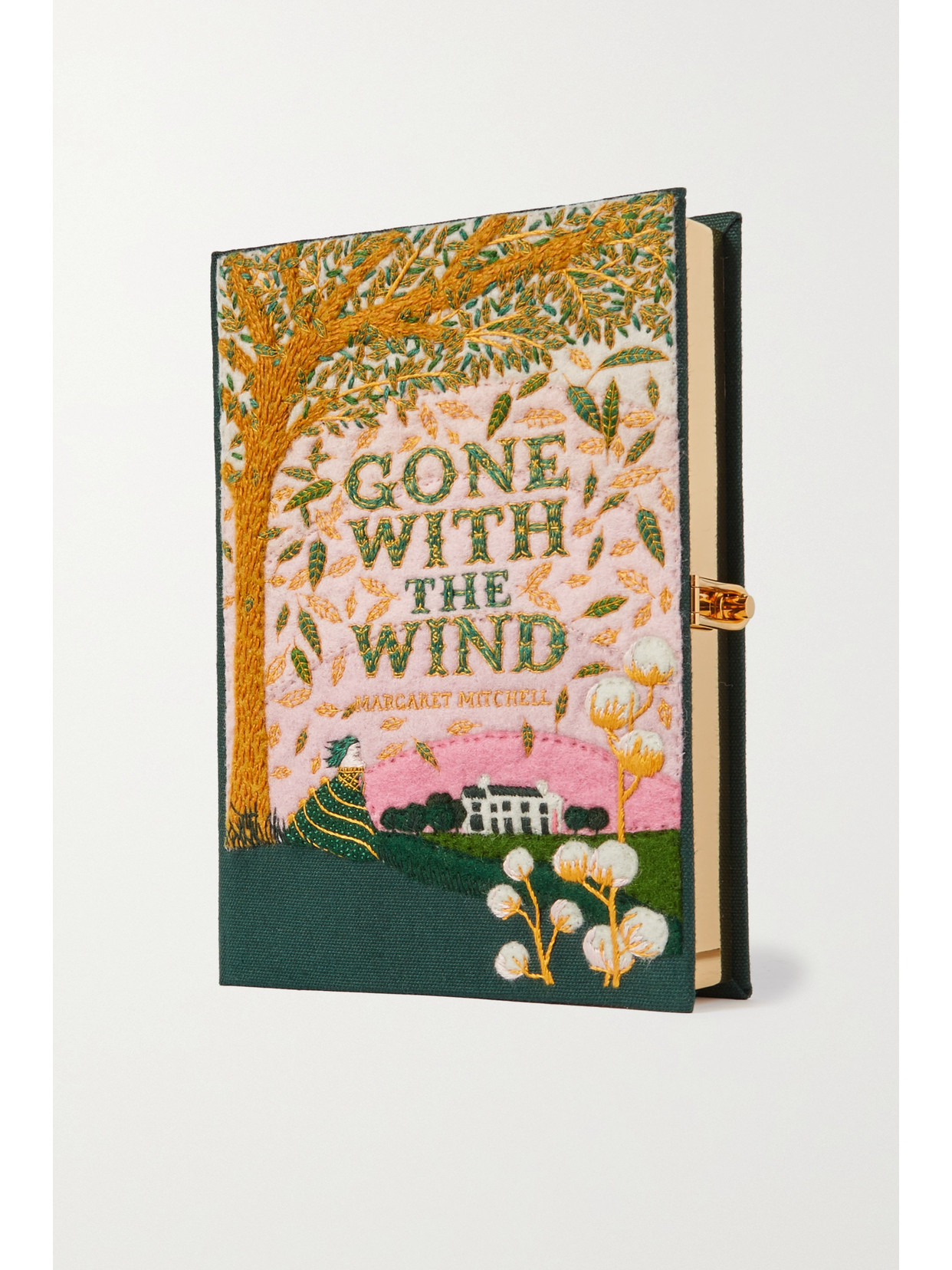 Olympia Le-Tan - Gone With The Wind Embroidered Appliquéd Canvas Clutch - Pink