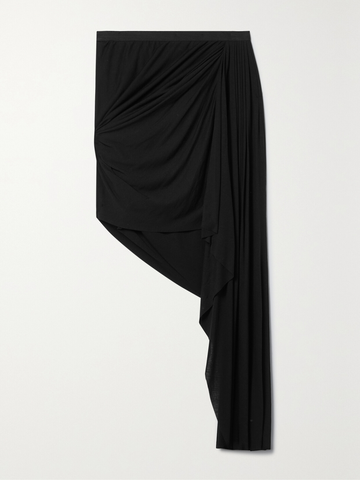 Rick Owens Stevie Asymetric Draped Jersey Skirt In 09 Black