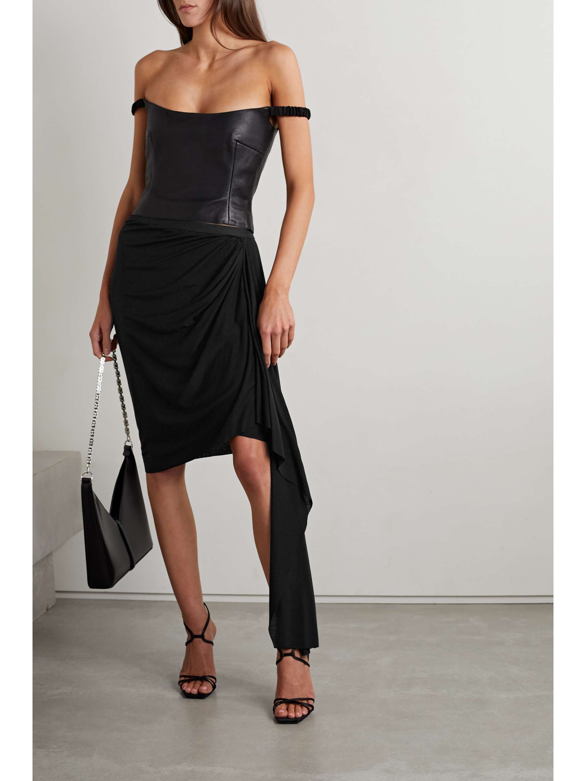 RICK OWENS Stevie asymetric draped jersey skirt | NET-A-PORTER