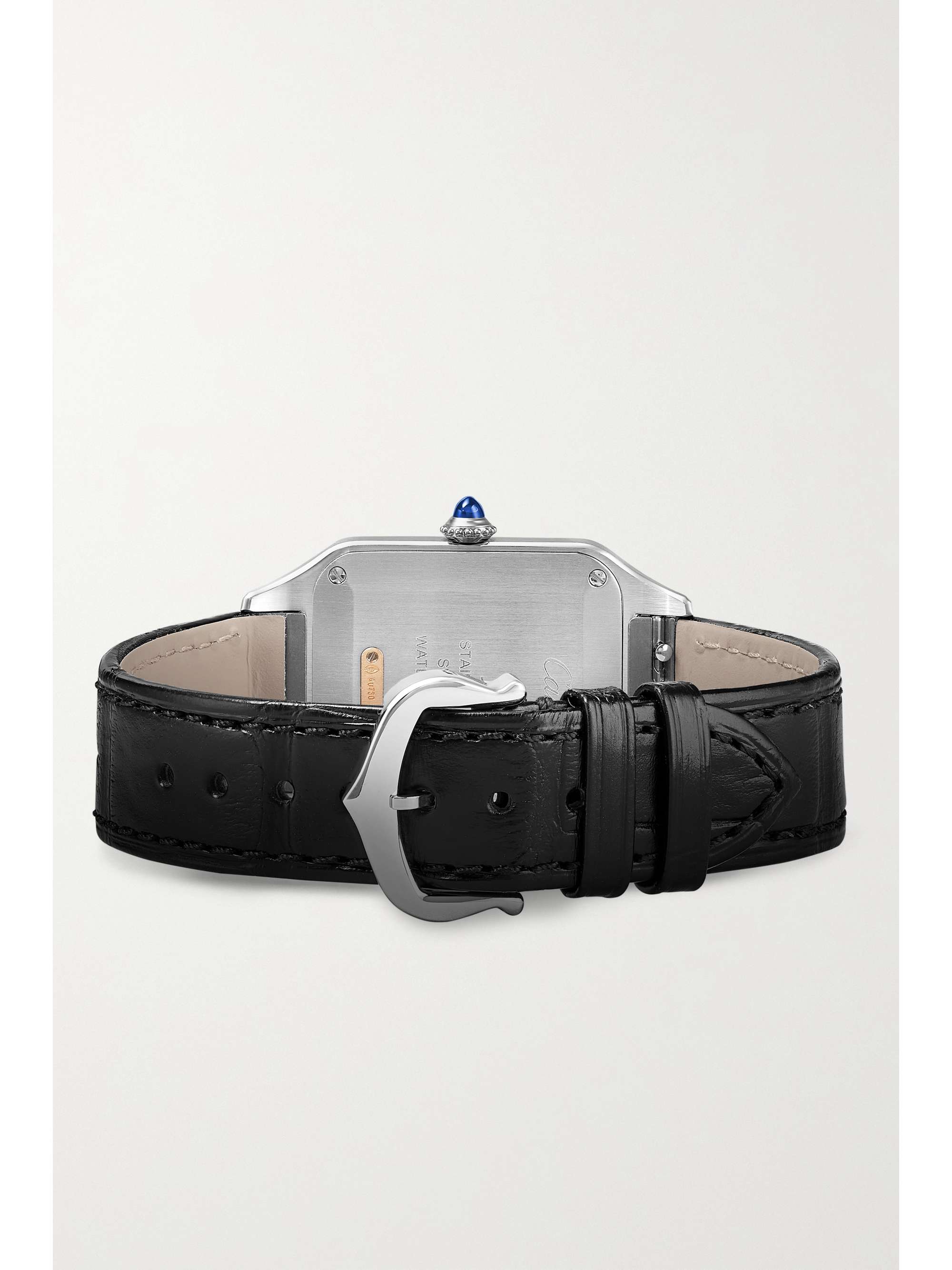 CARTIER Santos-Dumont 38mm small stainless steel, 18-karat rose gold and alligator watch