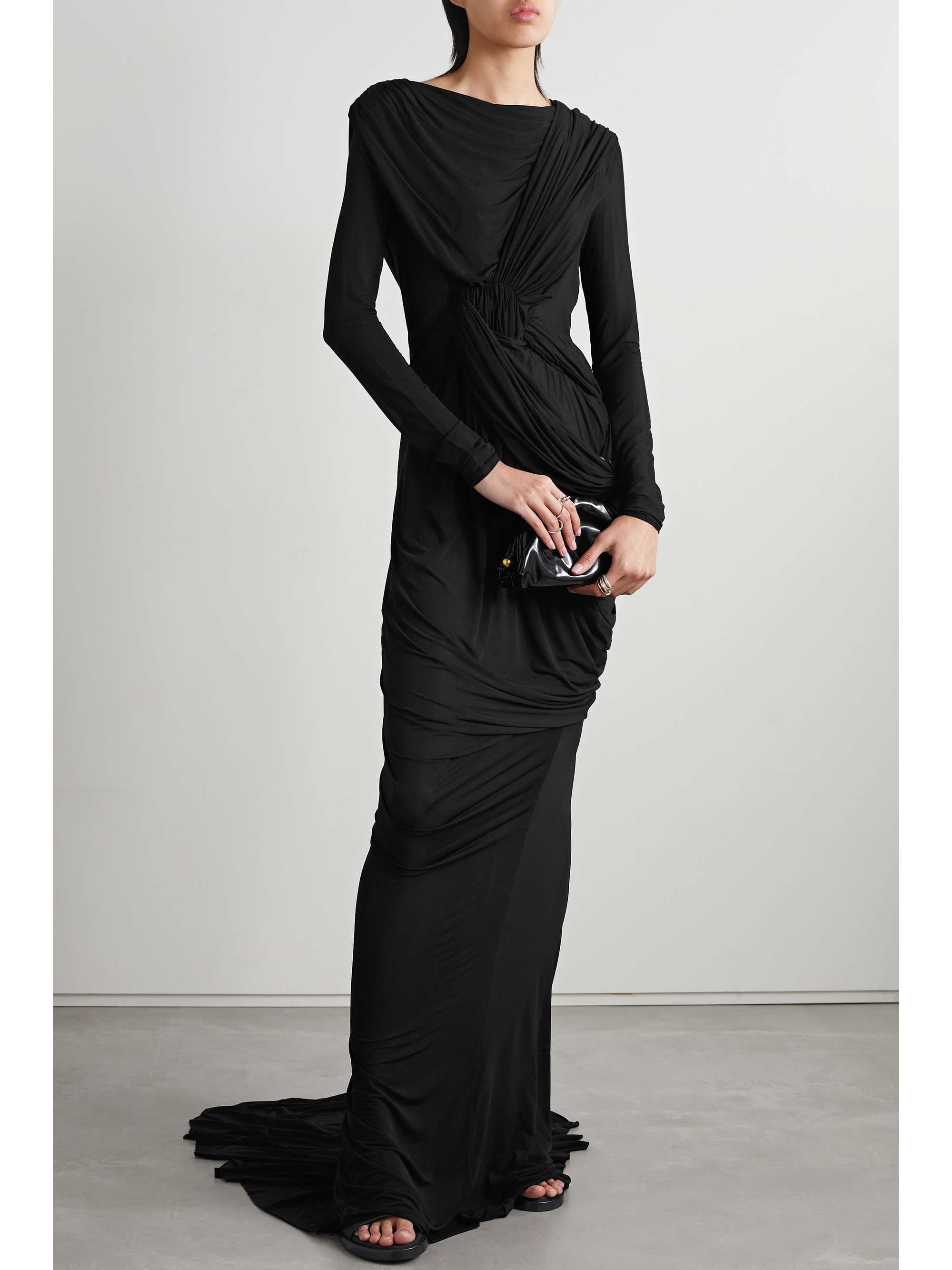 Rick Owens Early Black Silk Deconstructed Trained Evening Dress, 1995 ...