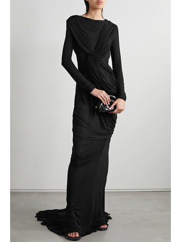 Rick Owens One-shoulder draped stretch-jersey gown