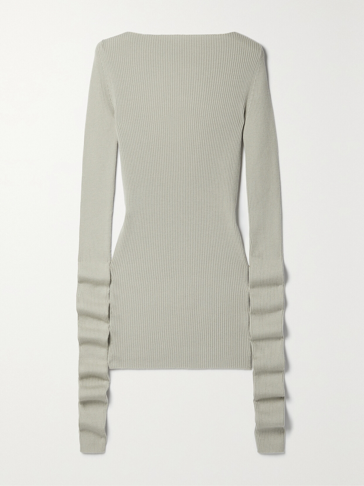 Shop Rick Owens Open-back Ribbed Wool Top In Ecru