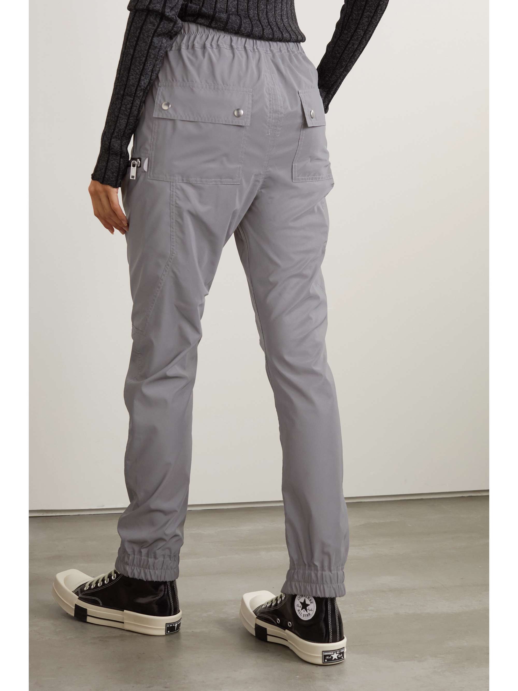 RICK OWENS Zip-detailed shell skinny cargo pants | NET-A-PORTER