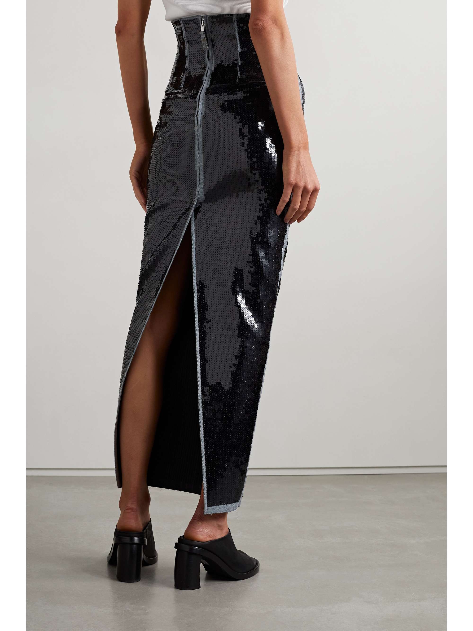 RICK OWENS 棉质混纺泡泡纱超长半身裙