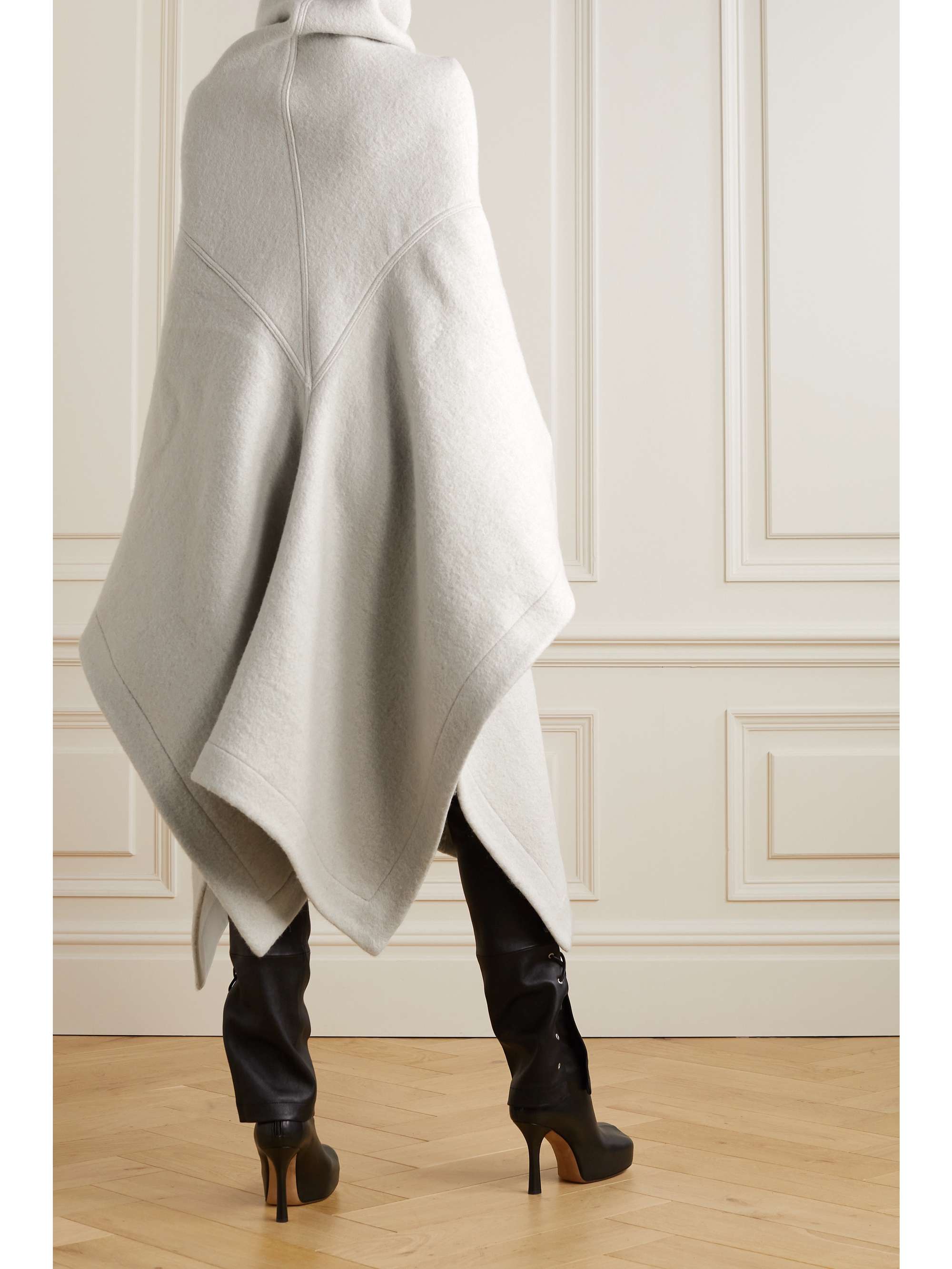 RICK OWENS Wool and alpaca-blend turtleneck cape