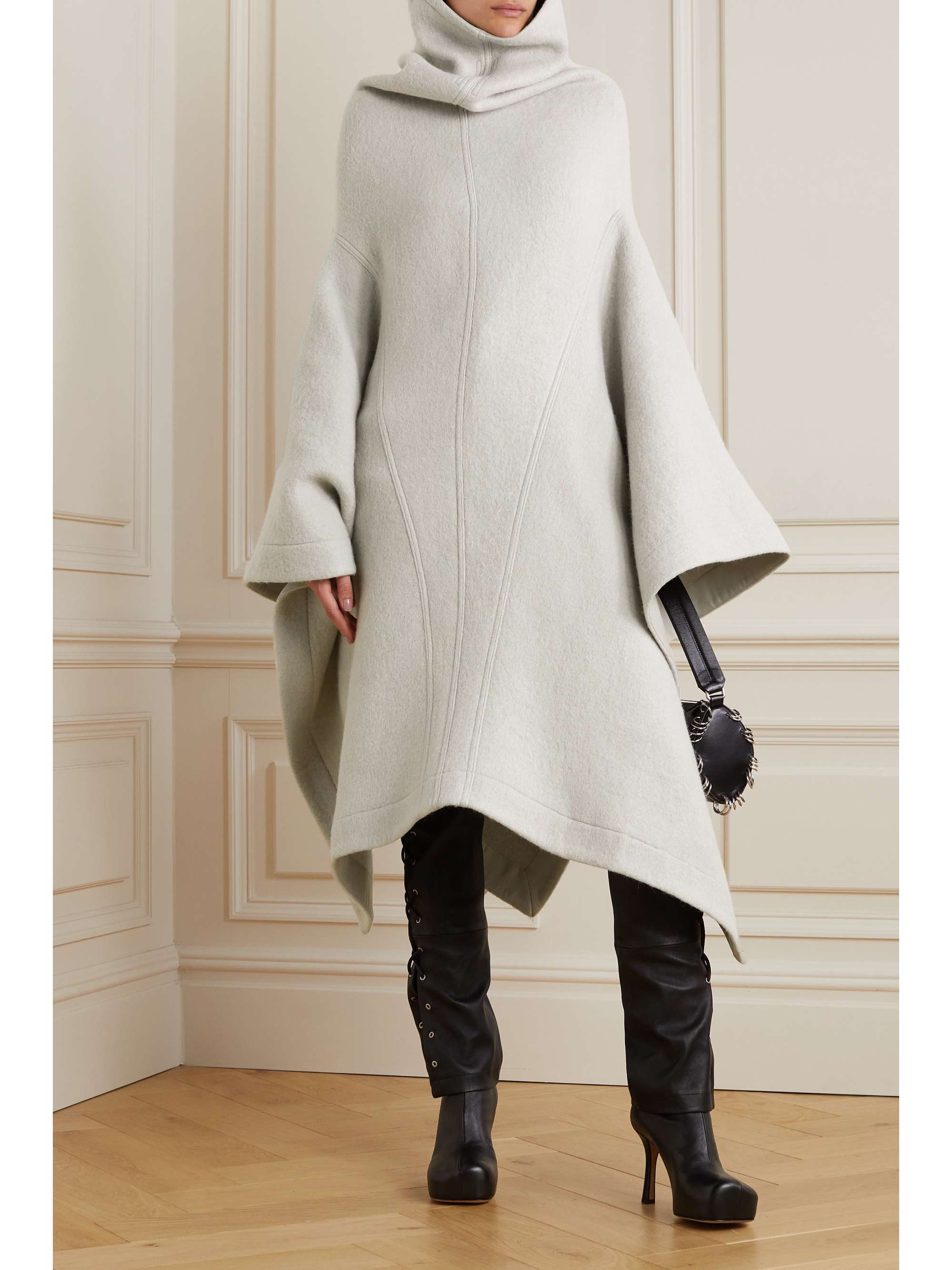 RICK OWENS Wool and alpaca-blend turtleneck cape | NET-A-PORTER