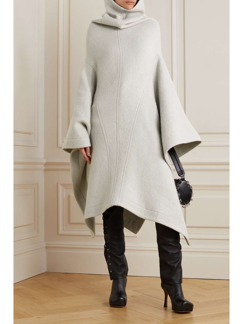 Rick Owens Citroen cotton Transformable long-sleeved cape poncho Ivory Beige Off-white 40