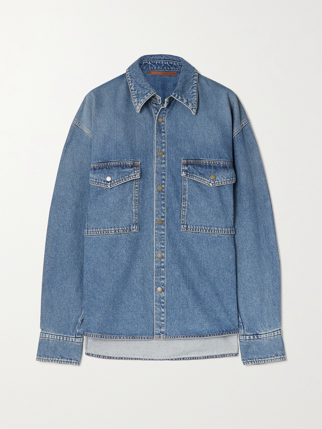 Petar Petrov Maxine Oversized Denim Shirt Jacket In Blue